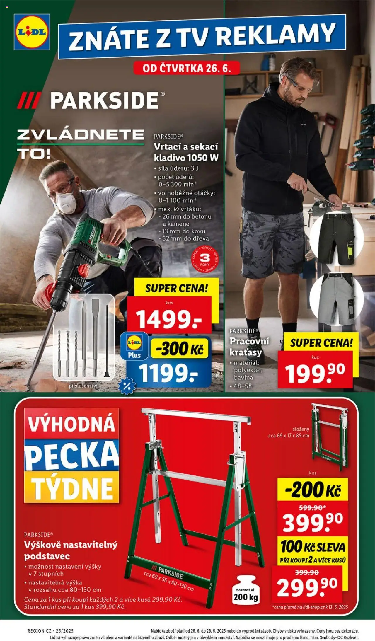 Lidl leták - Spotřební zboží od 23.06.2025 | Strana: 14 | Produkty: Kraťasy, Parkside, Tv, Kladivo