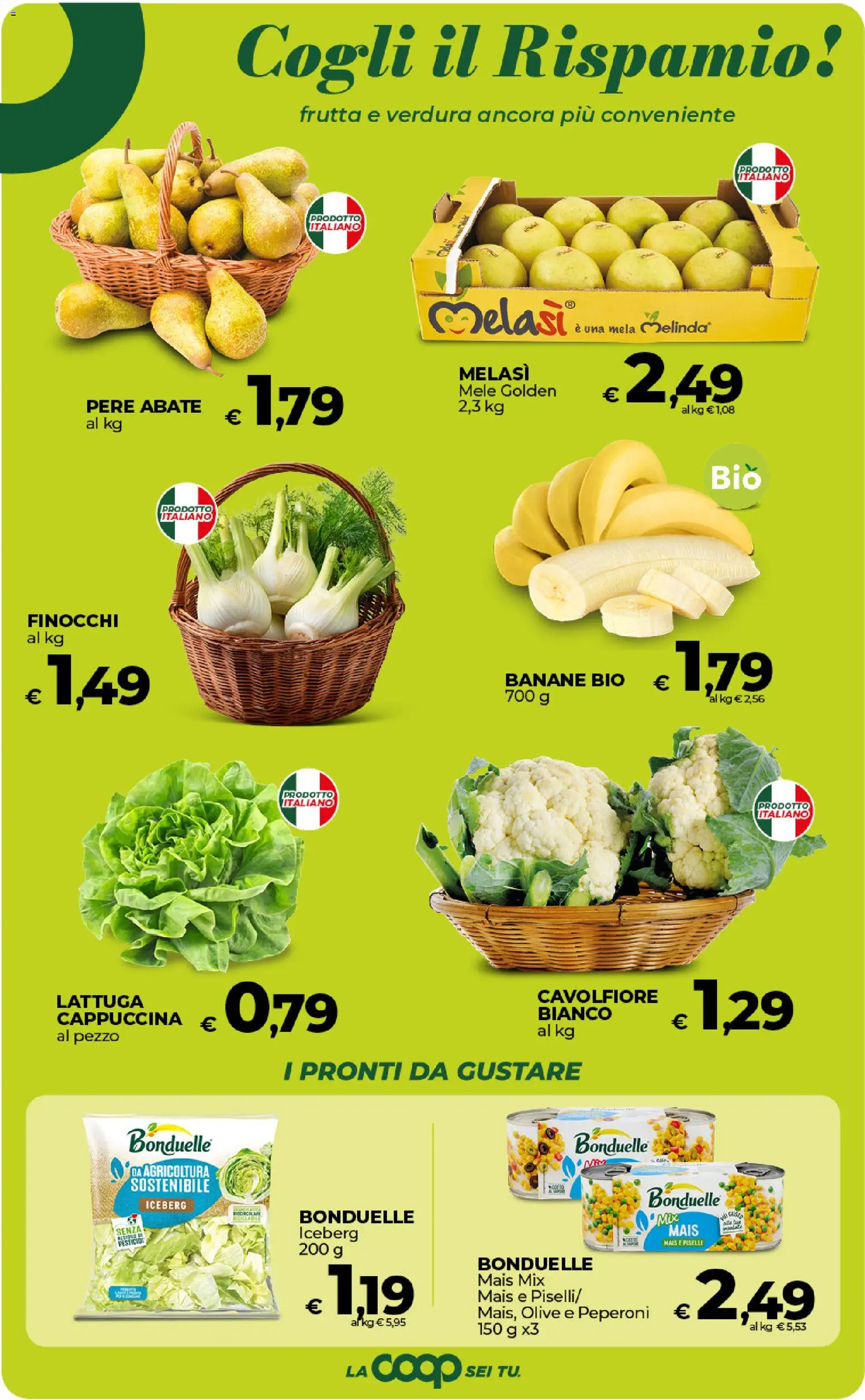 Volantino Ipercoop del 17.01.2026 | Pagina: 22 | Prodotti: Banane, Frutta, Olive, Piselli