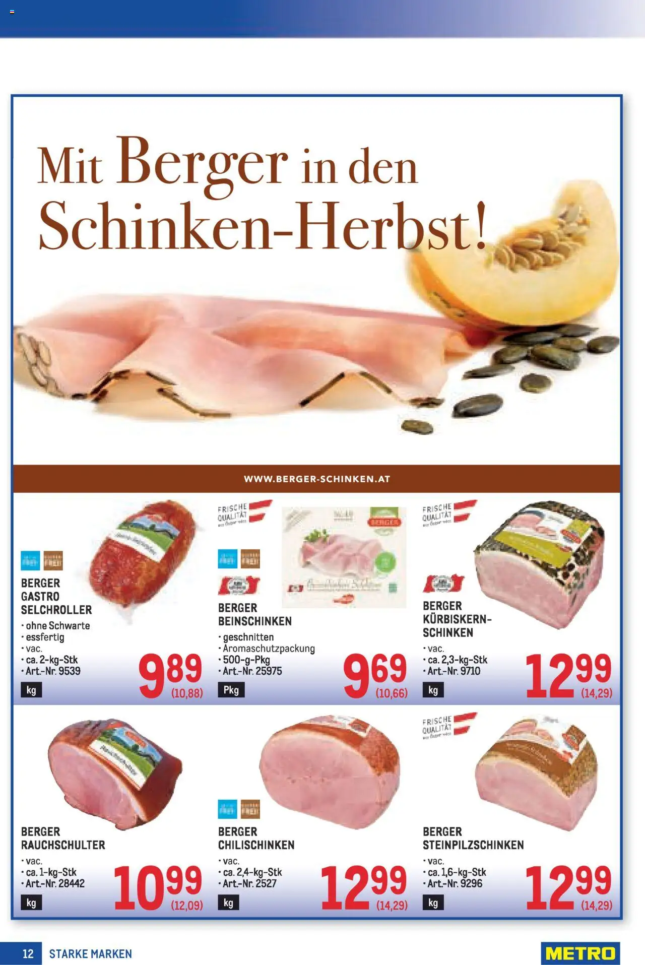 Metro  Starke Marken gültig ab 04.09.2025 | Seite: 12 | Produkte: Schinken
