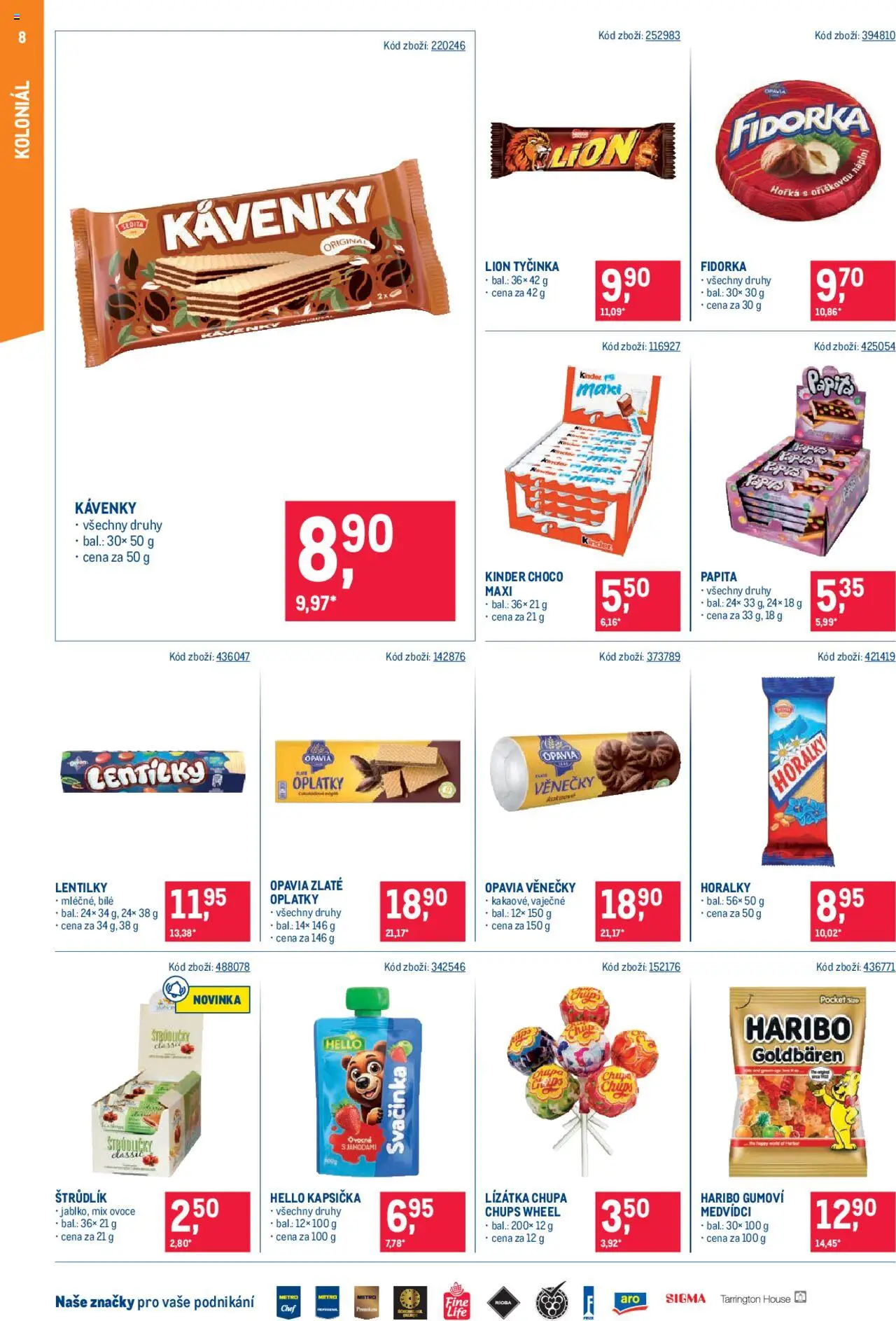 Makro leták - Maloobchod od 18.06.2025 | Strana: 8 | Produkty: Haribo, Horalky, Kinder, Oplatky
