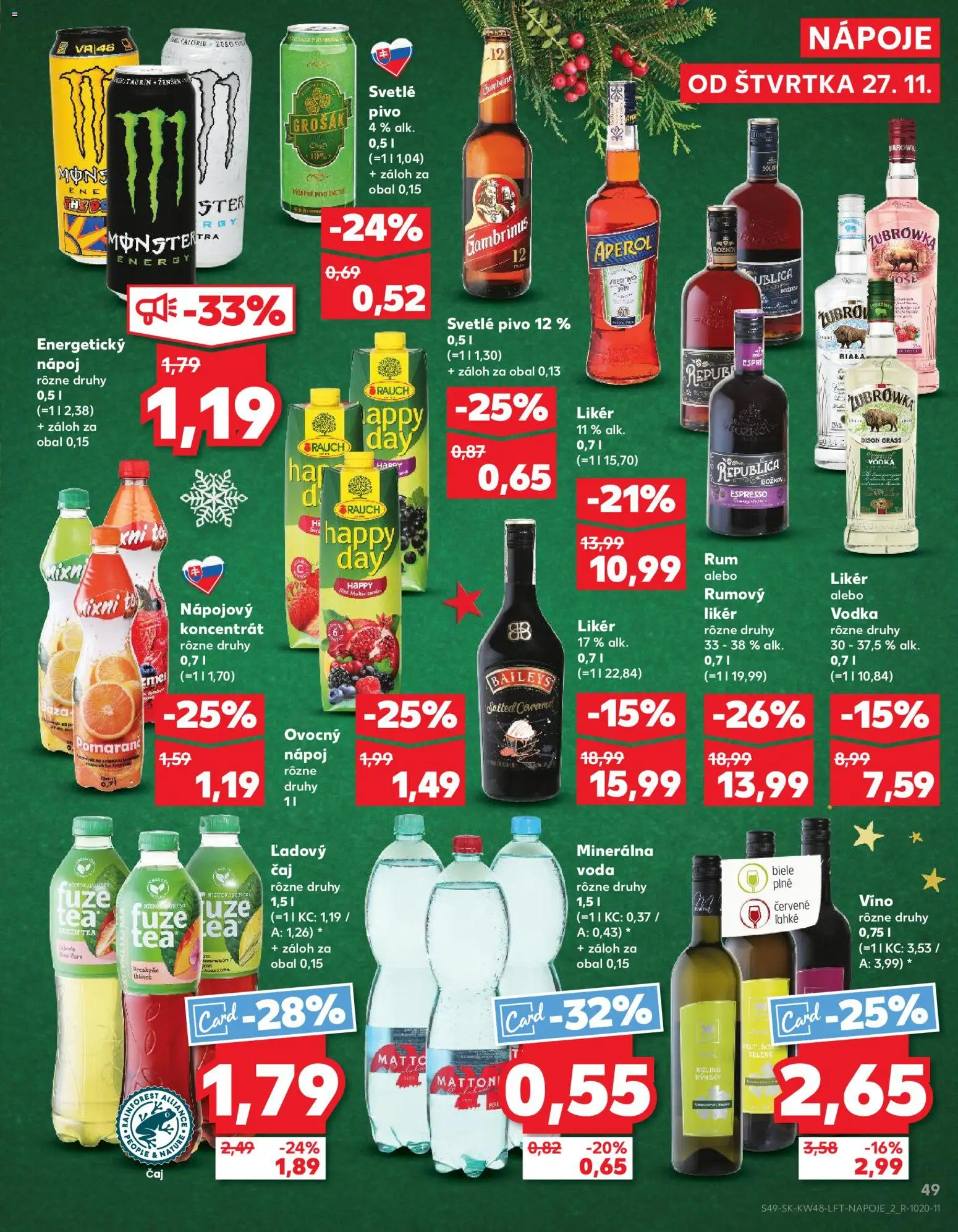 Nové Kaufland akcie – leták je platný od 27.11.2025 | Strana: 49 | Produkty: Pivo, Republica, Mattoni, Gambrinus