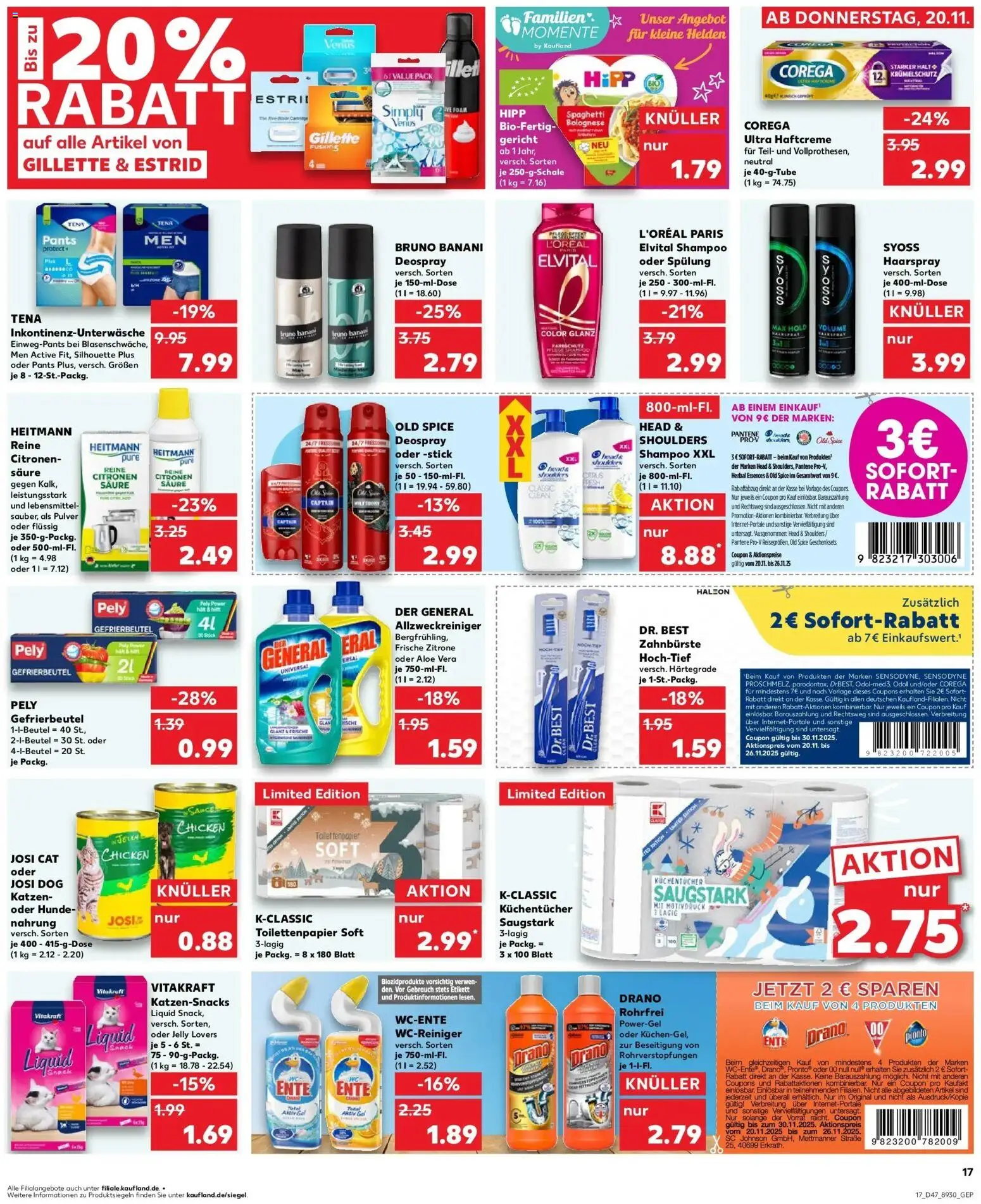 Kaufland prospekt Schorndorf	 – gültig ab 20.11.2025 | Seite: 17 | Produkte: Head & shoulders, Shampoo, Spülung, Zitrone