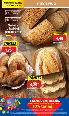 Lidl Gazetka od 24.07.2025 | Strona: 24 | Produkty: Karta, Chleb na maślance, Piekarnia, Chleb