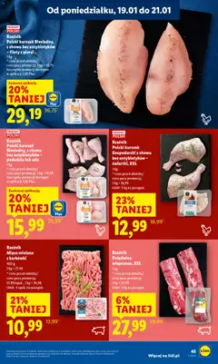 Pogląd oferty "Polski kurczak Biesiadny, z chowu bez antybiotyków - filety z piersi, 1 kg" - ważna od 19.01.2026 | Strona: 45