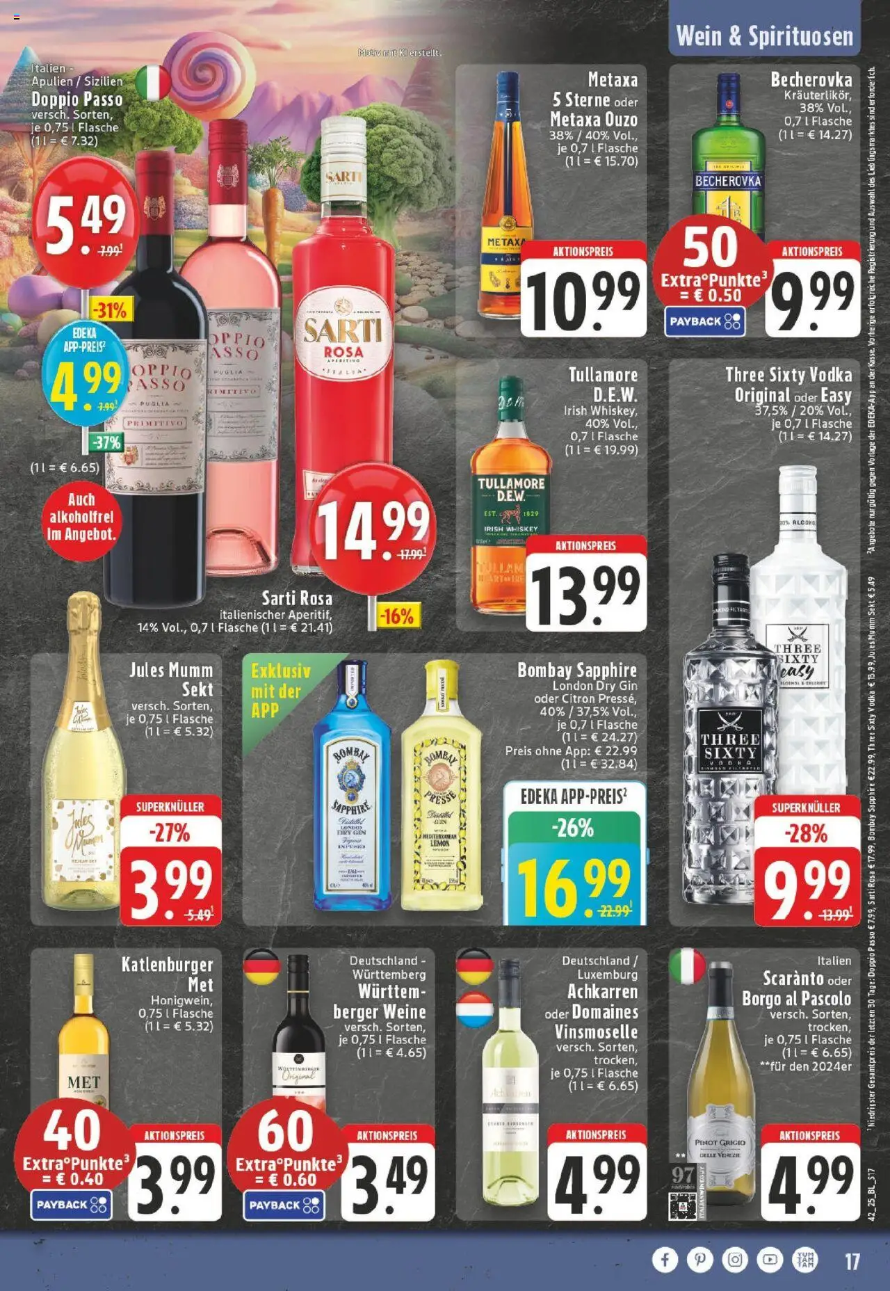 Edeka prospekt Lienen	 – gültig ab 13.10.2025 | Seite: 17 | Produkte: Sekt, Jules mumm, Doppio Passo, Wein