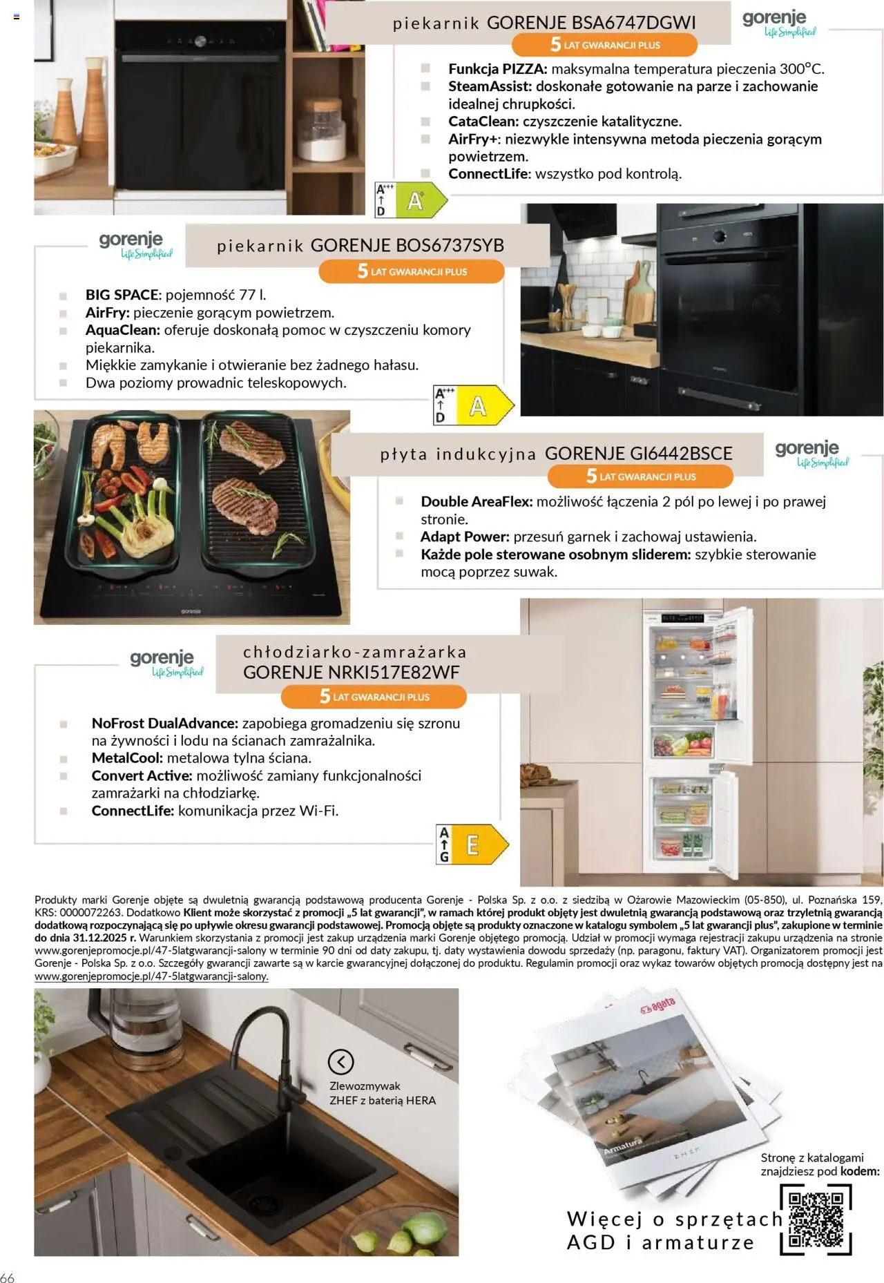 Salony Agata Gazetka - Kuchnie Qubik od 21.03.2025 | Strona: 66 | Produkty: Płyta indukcyjna, Piekarnik, Garnek, Pizza