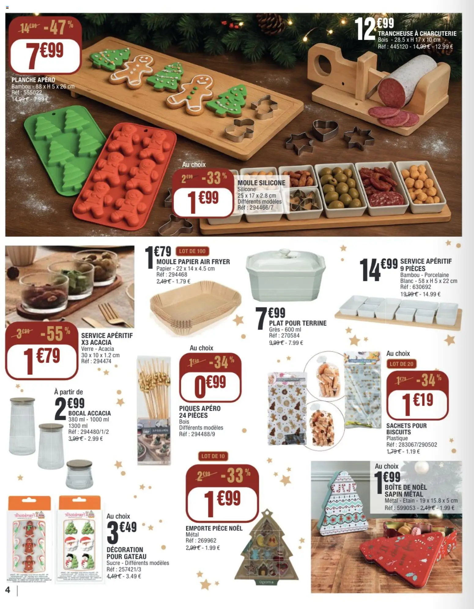 {H1} | Page: 4 | Produits: Sucre, Trancheuse, Air fryer, Porcelaine