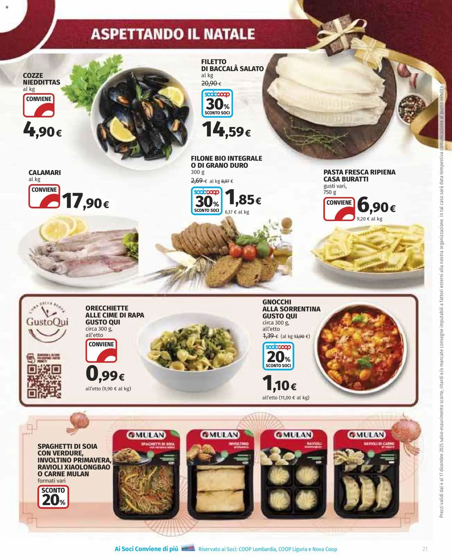 Volantino Ipercoop del 04.12.2025 | Pagina: 21 | Prodotti: Calamari, Data, Orecchiette, Gnocchi