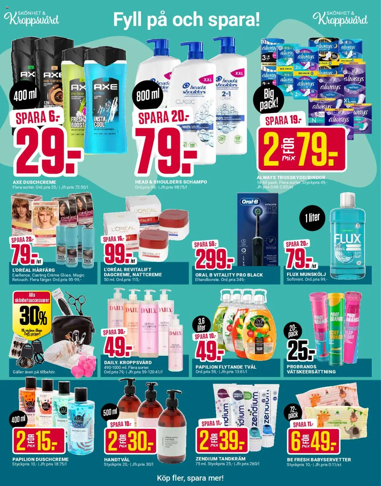 ÖoB reklamblad aktuell från 25.08.2025 | Sida: 2 | Produkter: Schampo, Tandkräm, Äpple, Handtvål