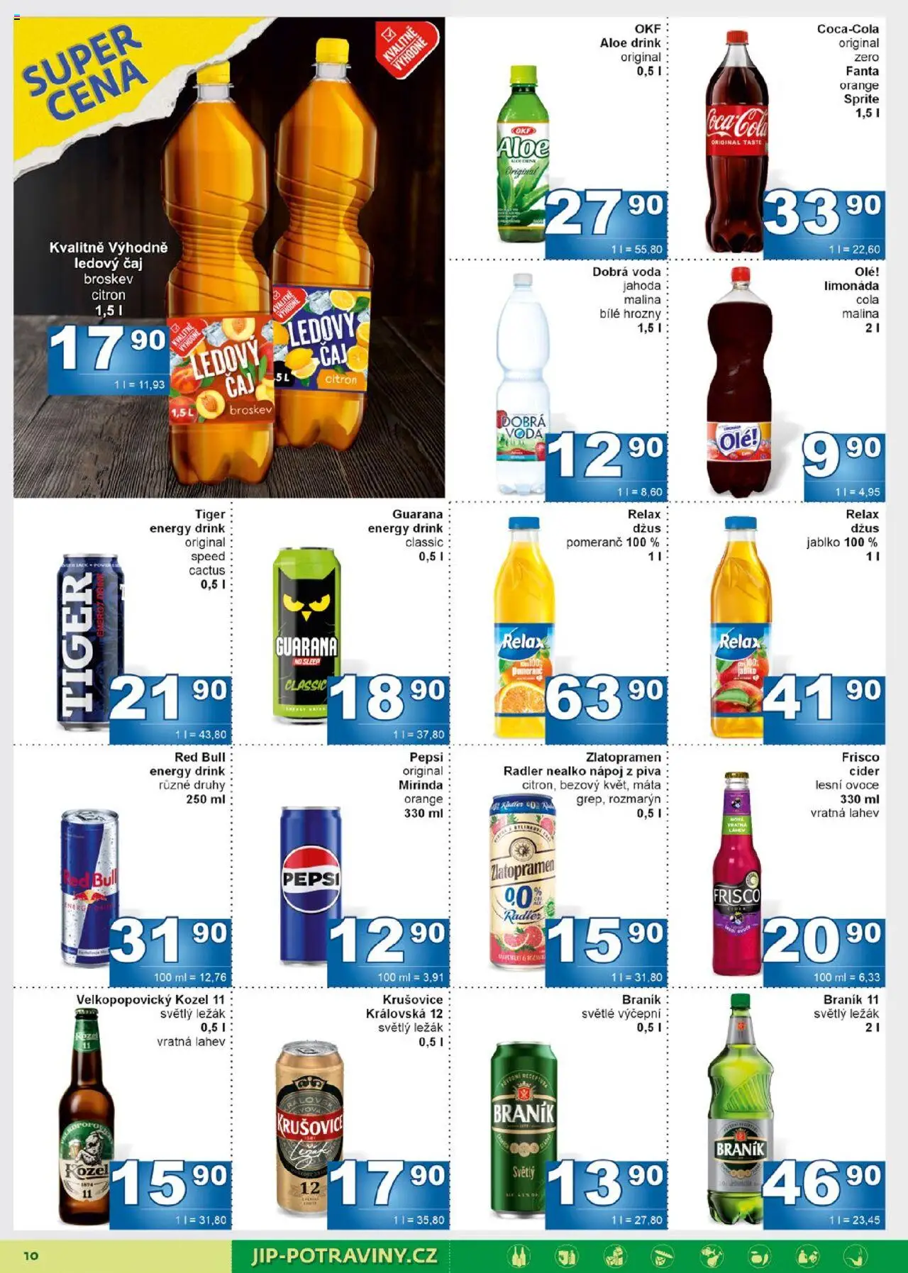 Jip leták od 22.10.2025 | Strana: 10 | Produkty: Zlatopramen, Radler, Krušovice, Láhev