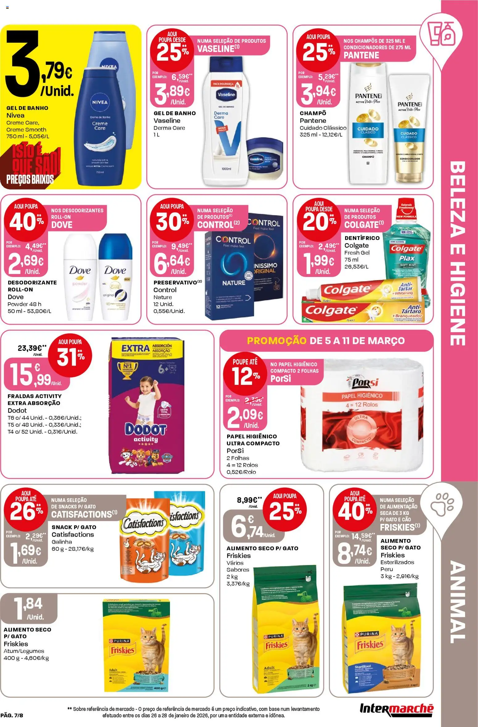 Intermarché Folheto Mini │ válido de 05.03.2026 | Página: 7 | Produtos: Fraldas, Gel de banho, Base, Banho