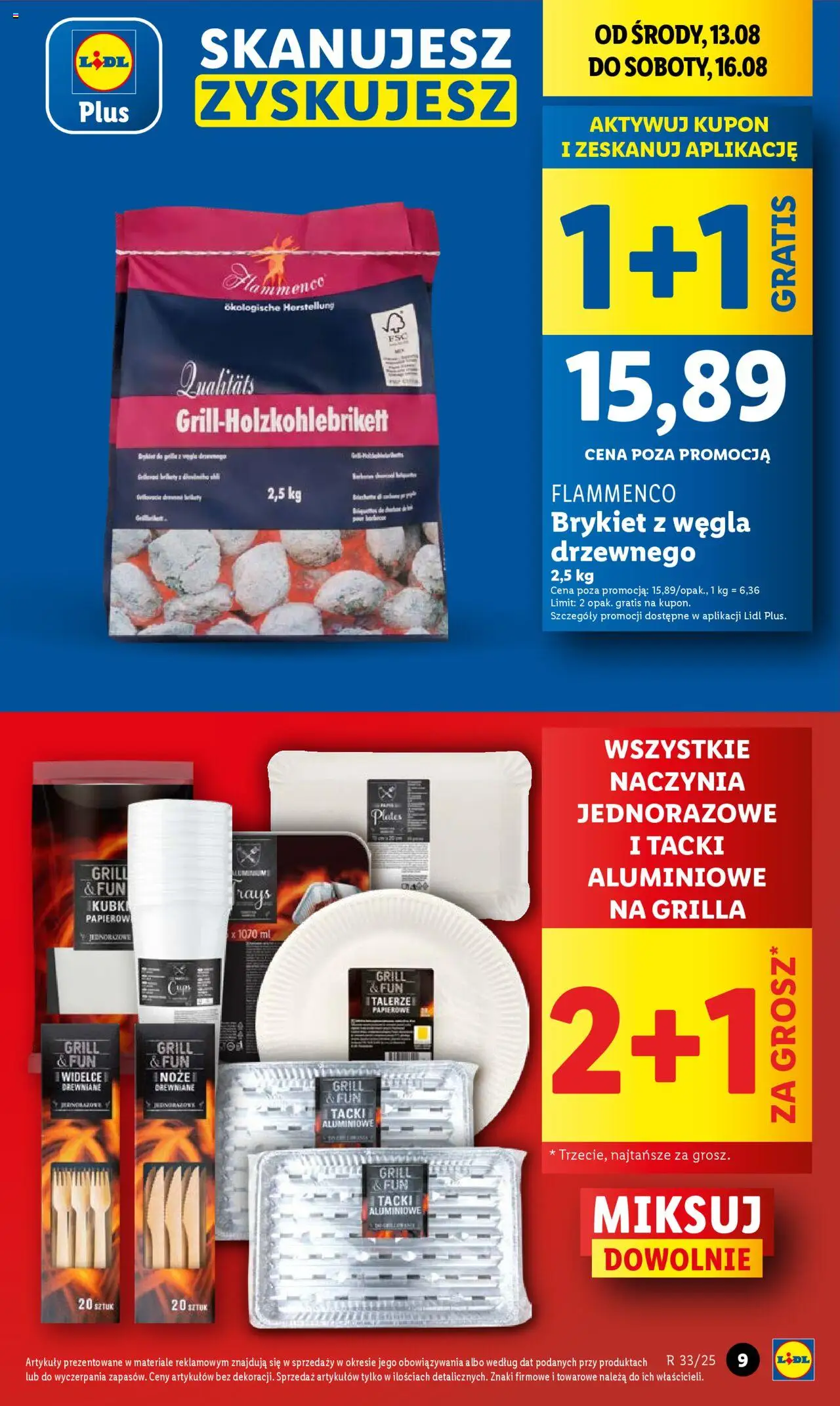 Lidl Gazetka od 13.08.2025 | Strona: 9 | Produkty: Grill, Talerze