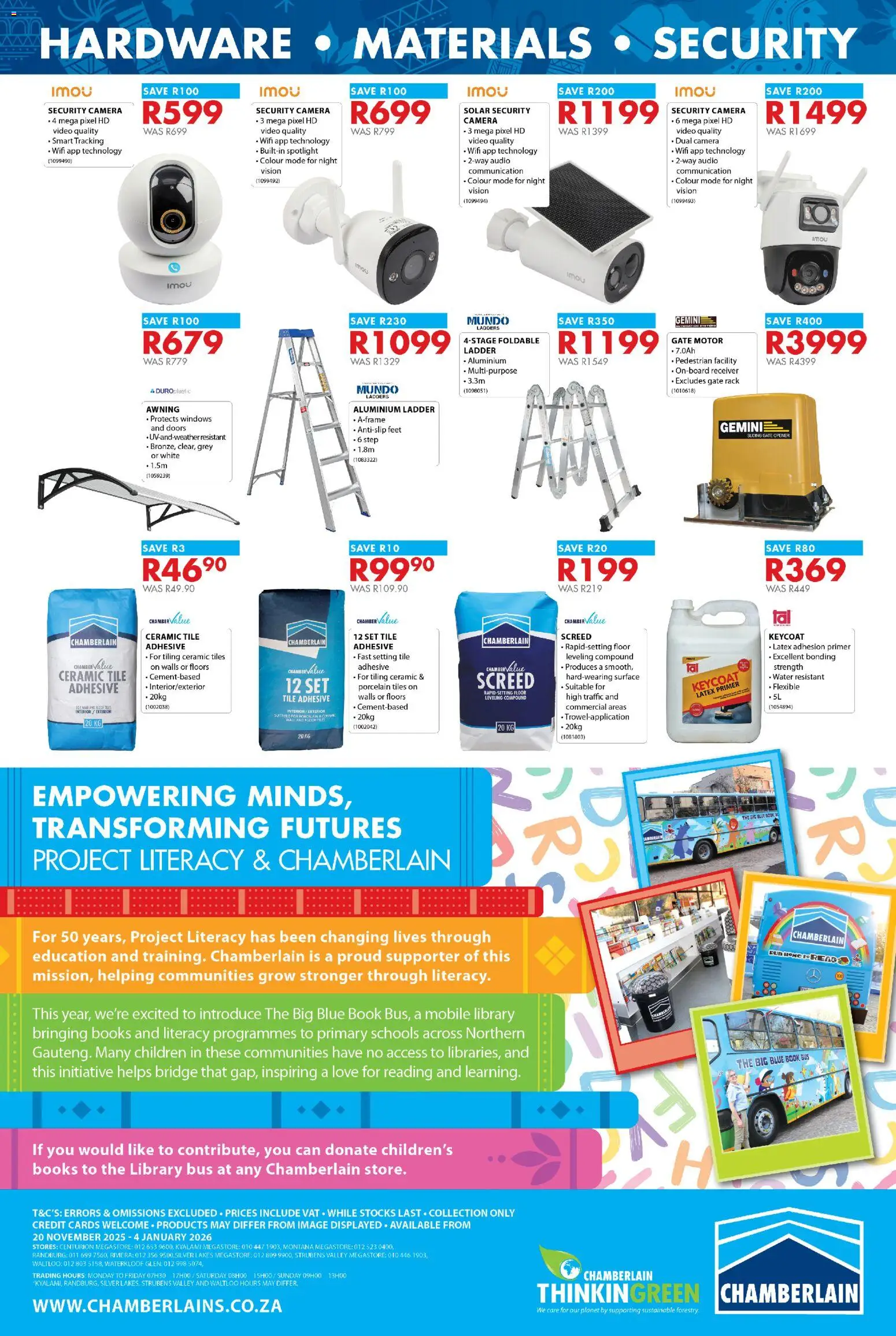 New Chamberlain catalogue – valid from 20.11.2025 | Page: 24 | Products: Camera, Audio, Adhesive, Water