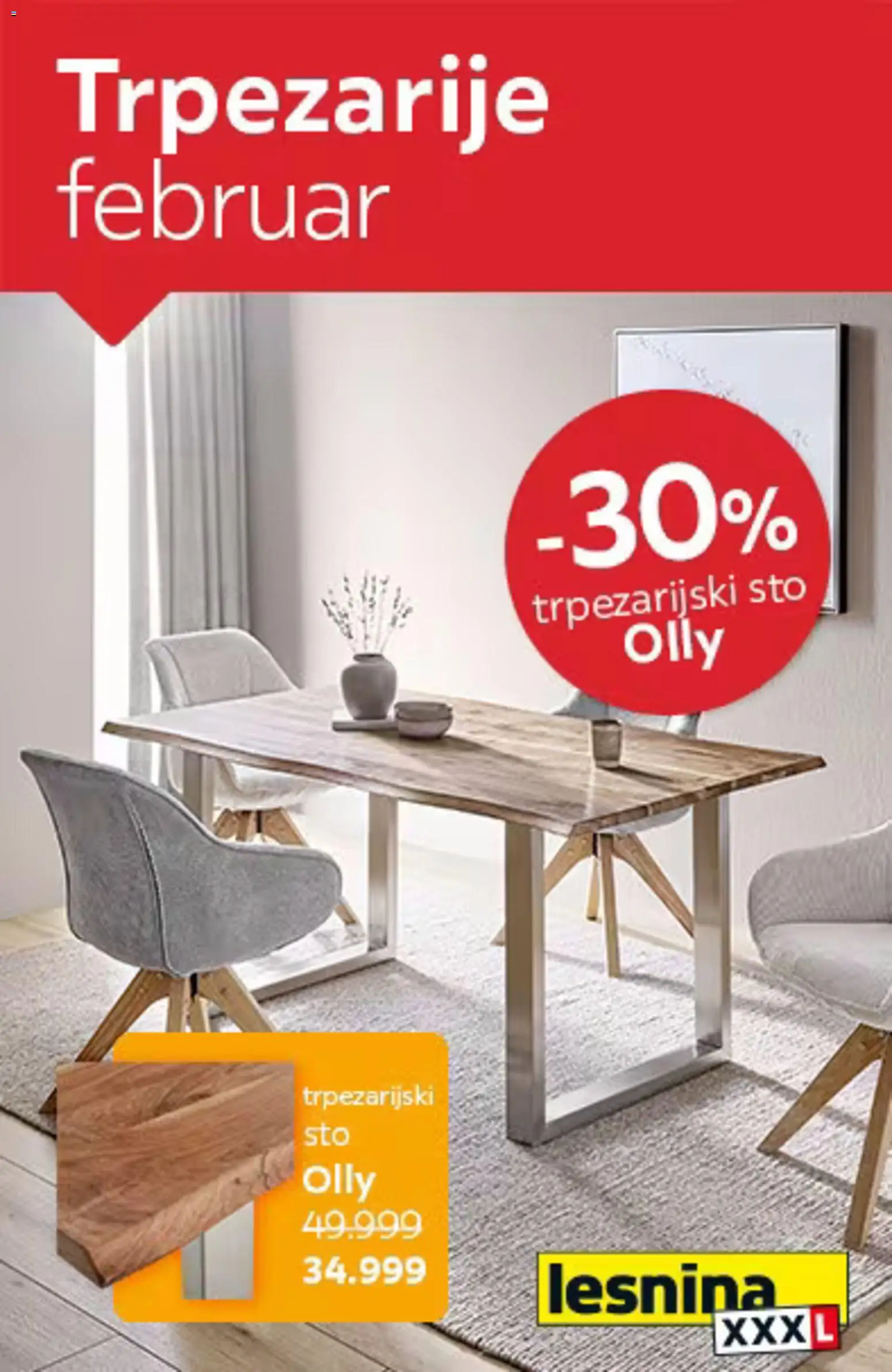Lesnina XXXL katalog - važi od 02.02.2026 | Strana: 1 | Proizvode: Sto, Trpezarijski sto