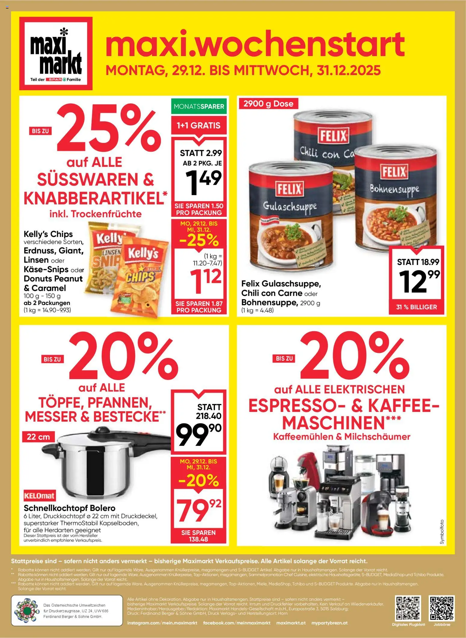 Maximarkt Flugblatt gültig ab 23.12.2025 | Seite: 24 | Produkte: Chips, Chili, Kaffee