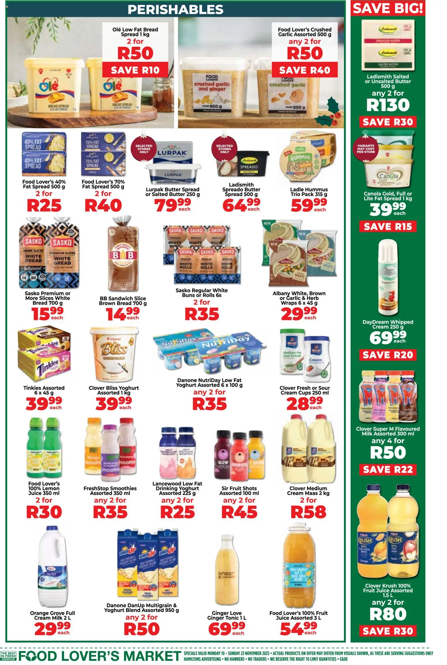 New Food Lover's Market catalogue – valid from 10.11.2025 | Page: 4 | Products: Tonic, Sour cream, Fruit, Garlic