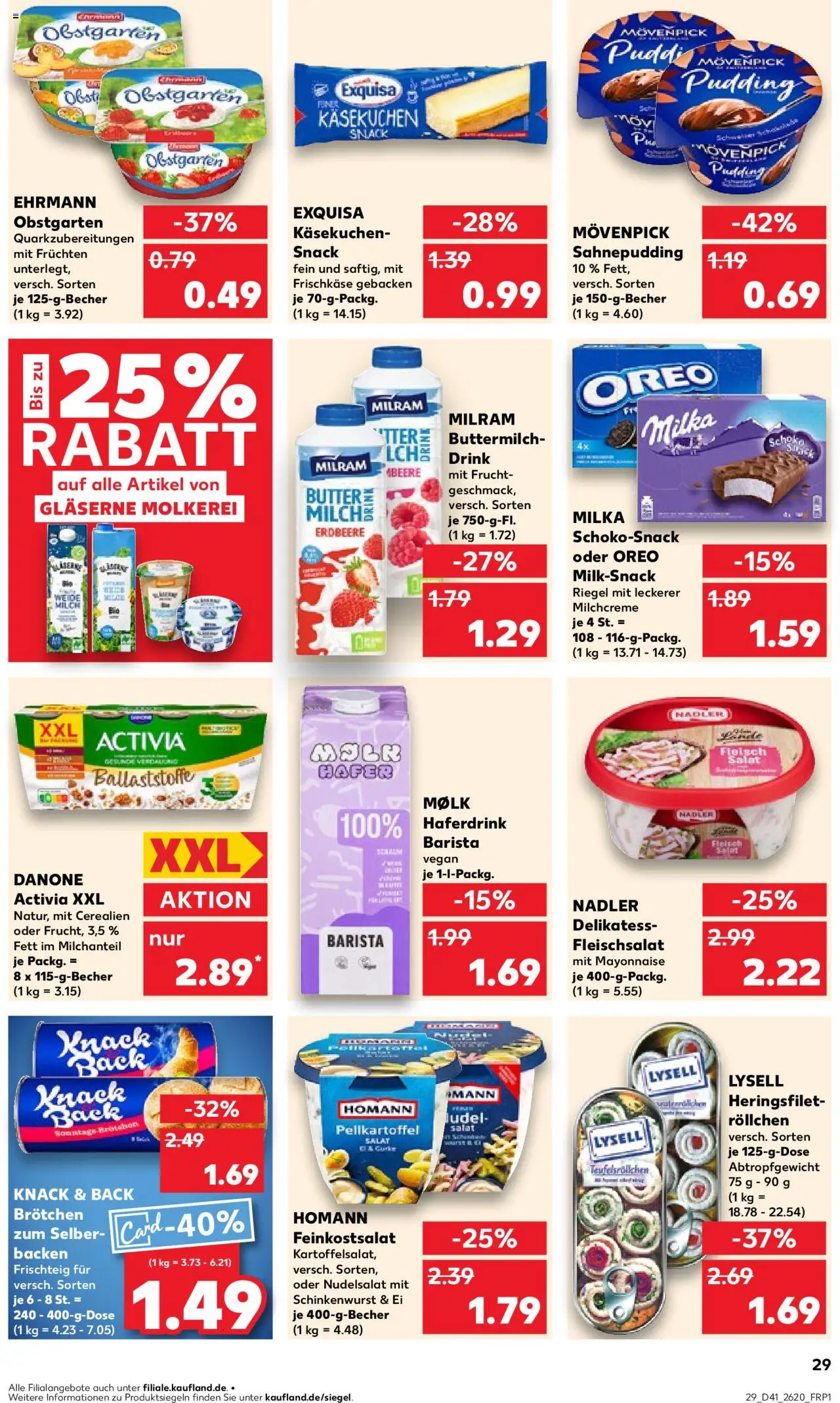 Kaufland prospekt Zeitz	 – gültig ab 09.10.2025 | Seite: 29 | Produkte: Buttermilch, Milch, Fleisch, Frischkase