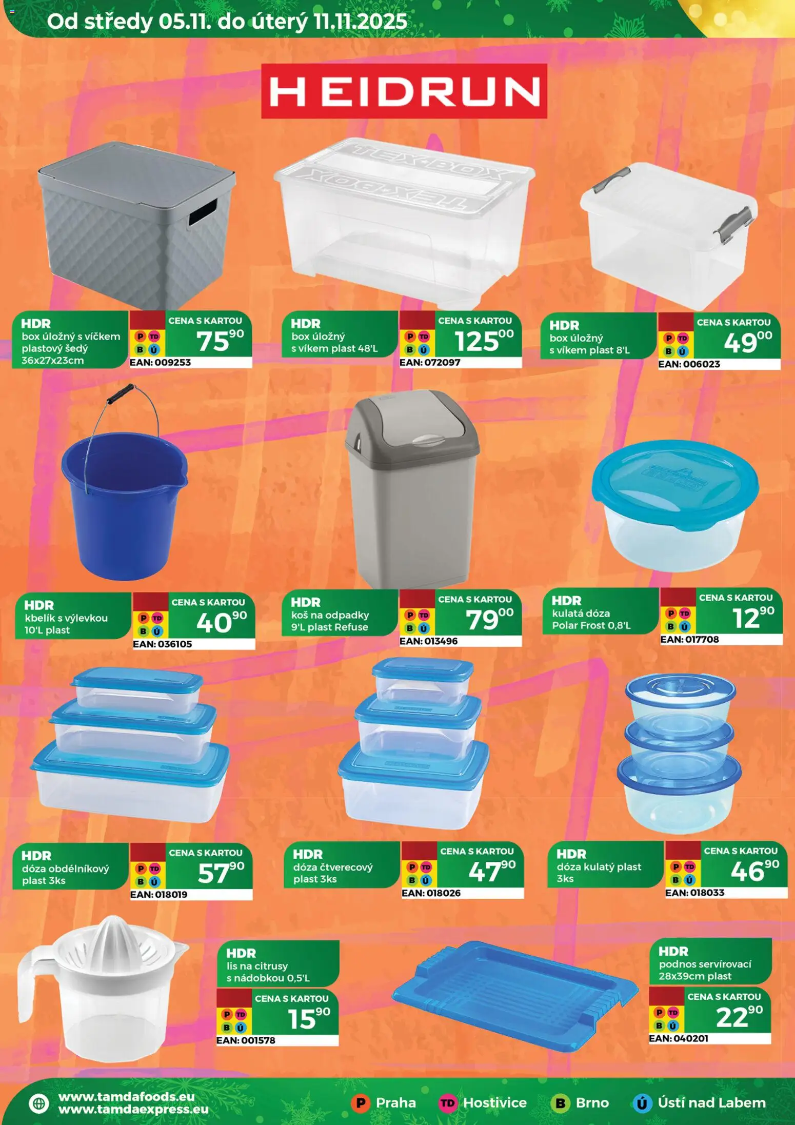 Tamda Foods leták od 05.11.2025 | Strana: 38 | Produkty: Podnos, Lis, Kbelík, Koš