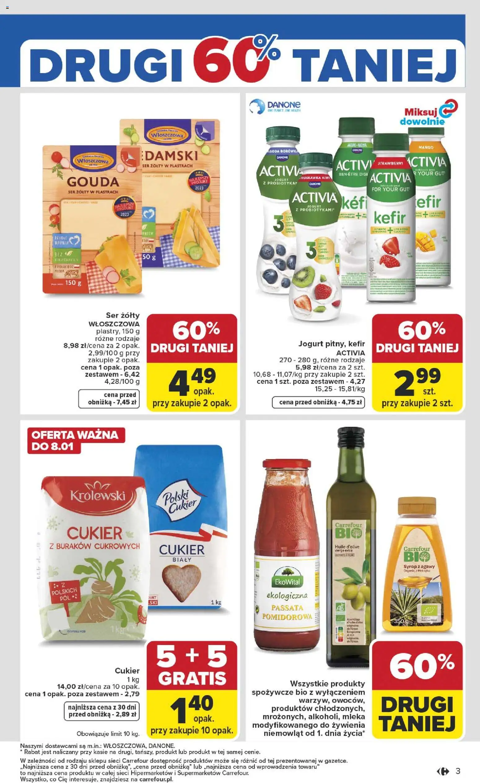 Carrefour Gazetka od 05.01.2026 | Strona: 5 | Produkty: Syrop, Ser, Jogurt, Cukier