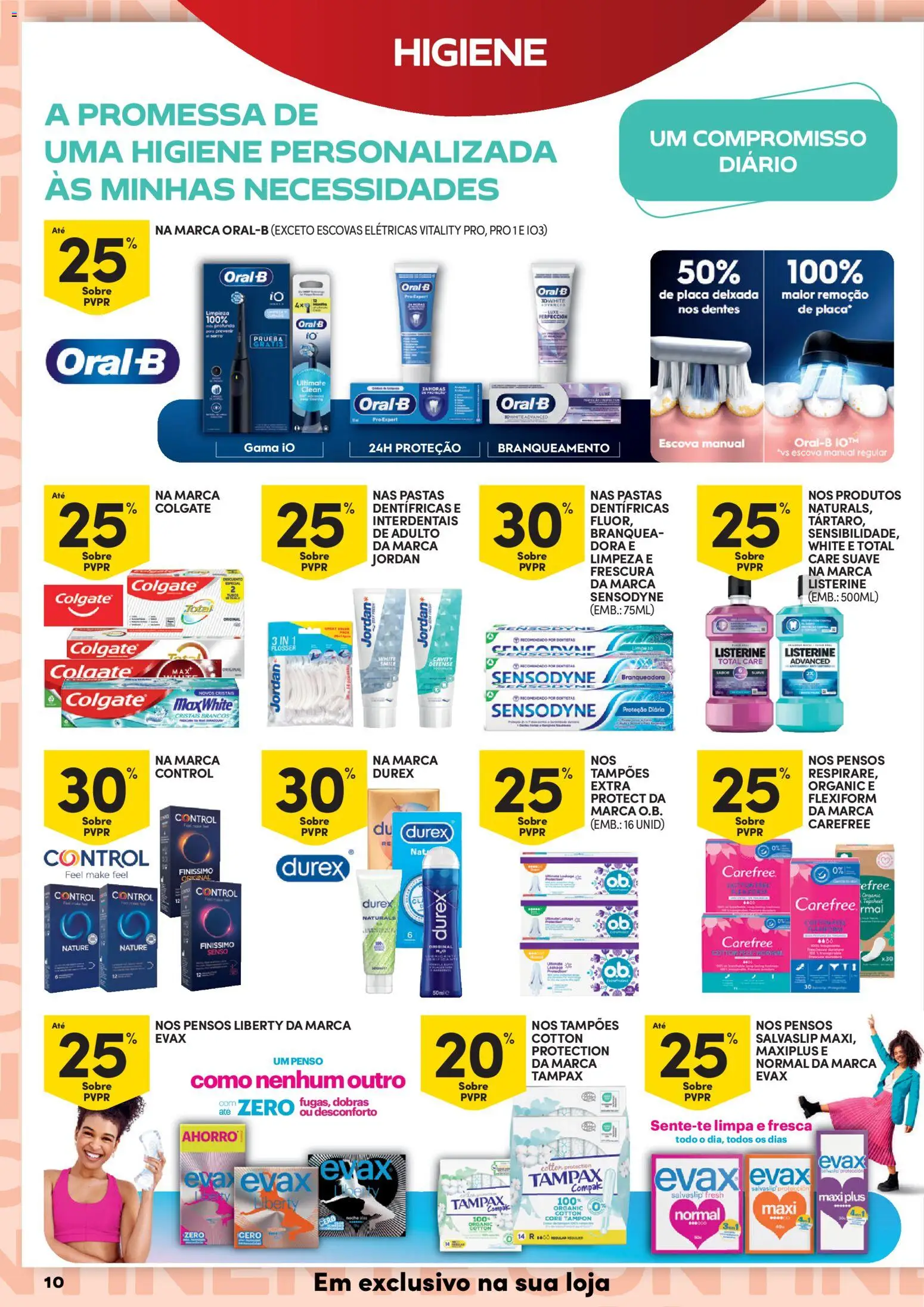 Continente - Beleza │ válido de 20.01.2026 | Página: 10 | Produtos: Escova de dentes elétrica, Preservativos, Escova de dentes, Creme