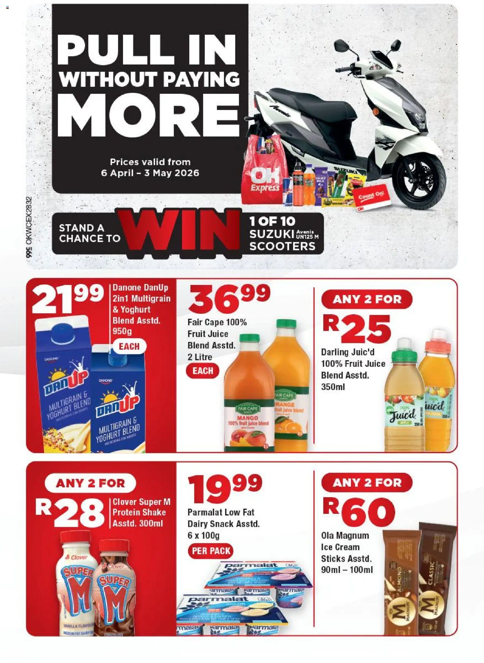 New OK Foods catalogue – valid from 06.04.2026 | Page: 2 | Products: Yoghurt, Ice cream, Fruit, Mango