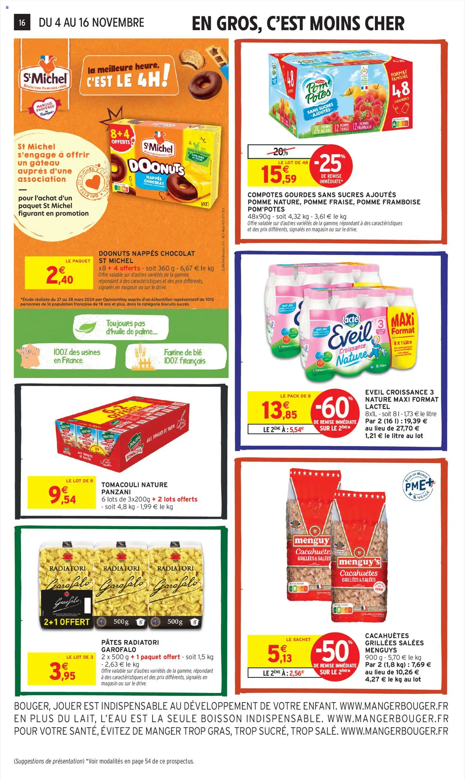 {H1} | Page: 16 | Produits: Cacahuète, Pom'potes, Four, Biscuits