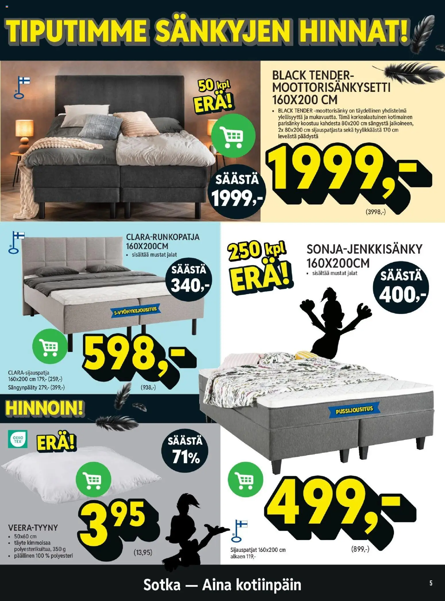 Sotka tarjoukset – voimassa 21.11.2025 alkaen | Sivu: 5 | Tuotteet: Moottorisänky, Parisänky