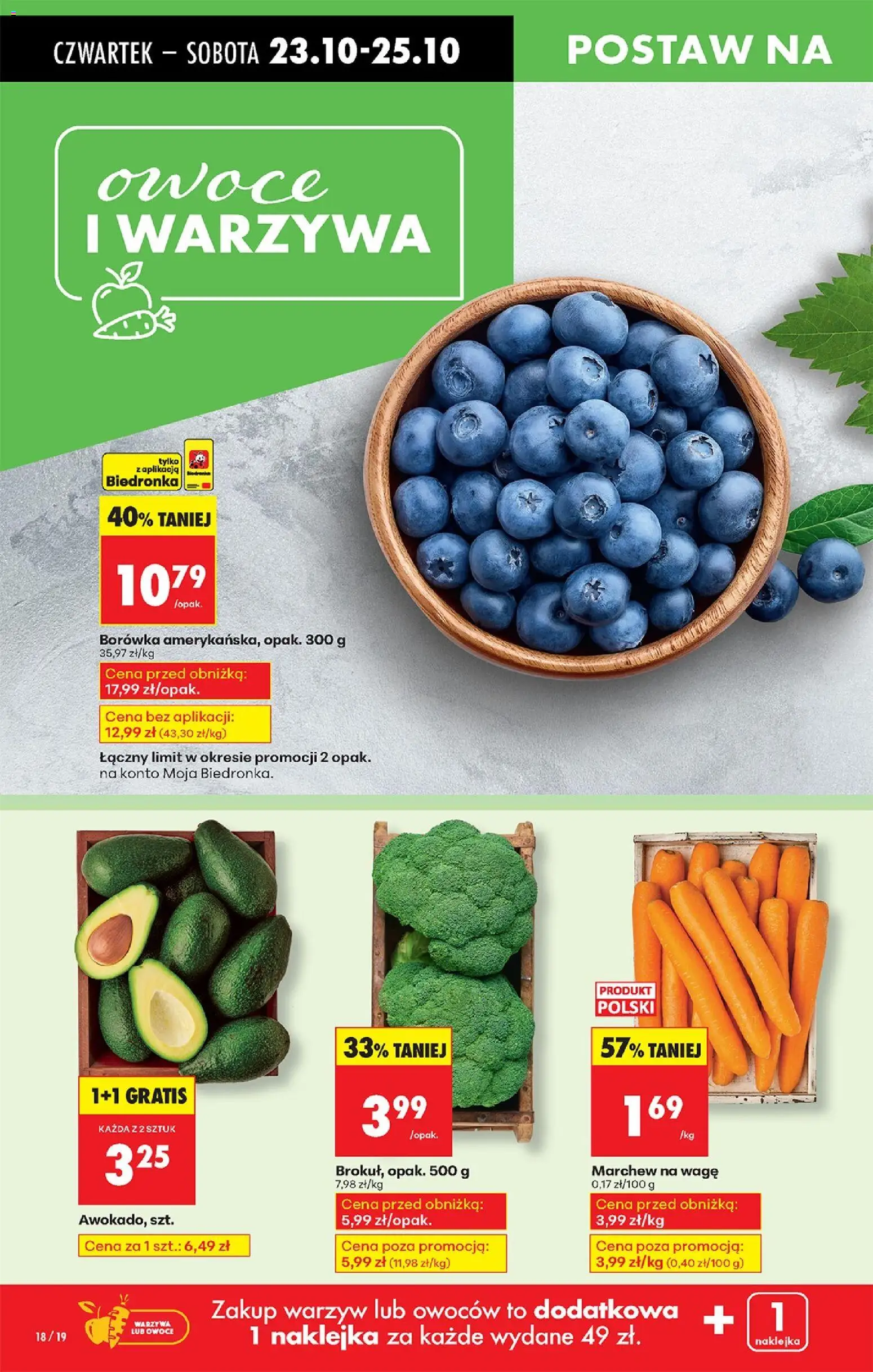 Biedronka gazetka - Oferta w tym tygodniu od 23.10.2025 | Strona: 22 | Produkty: Warzywa, Owoce