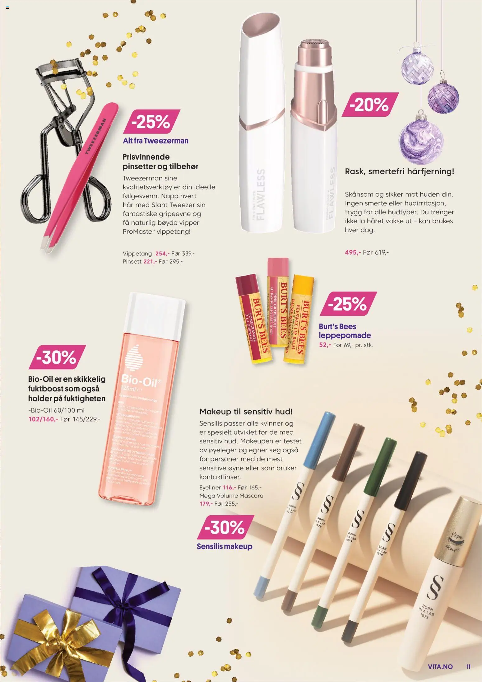 {H1} | Side: 11 | Produkter: Leppepomade, Pinsett, Porcelaine, Mascara