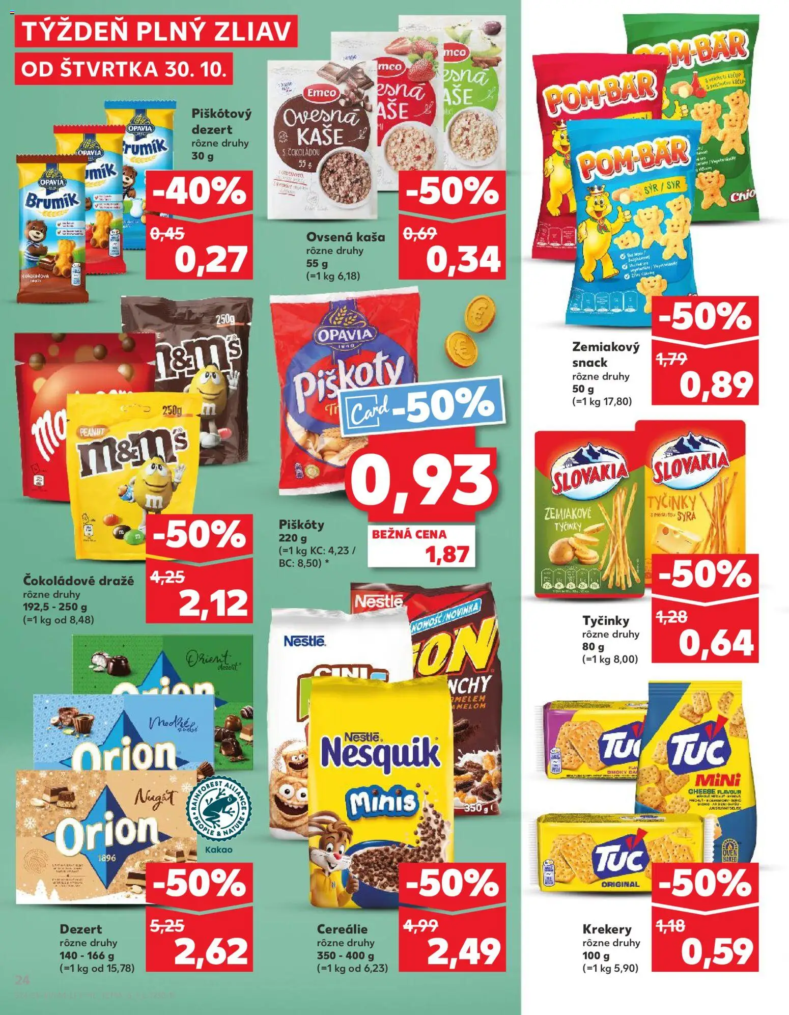 Nové Kaufland akcie – leták je platný od 30.10.2025 | Strana: 24 | Produkty: Syr, Cereálie, Nesquik, Kakao