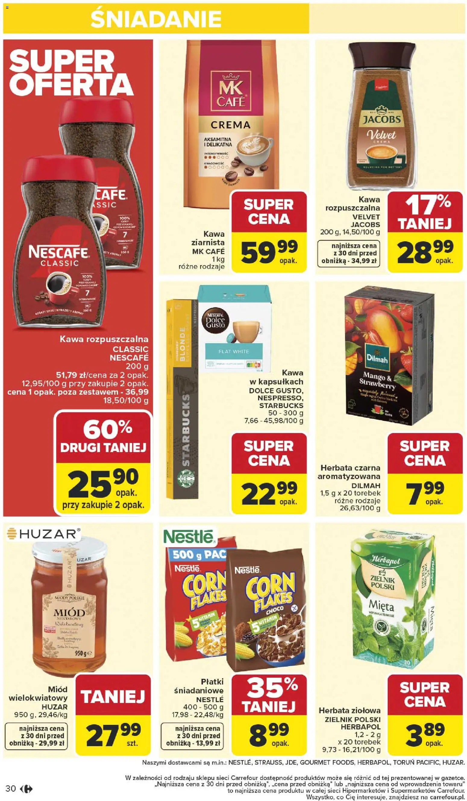 Carrefour Gazetka od 12.01.2026 | Strona: 32 | Produkty: Kawa rozpuszczalna, Dolce Gusto, Kawa, Herbata