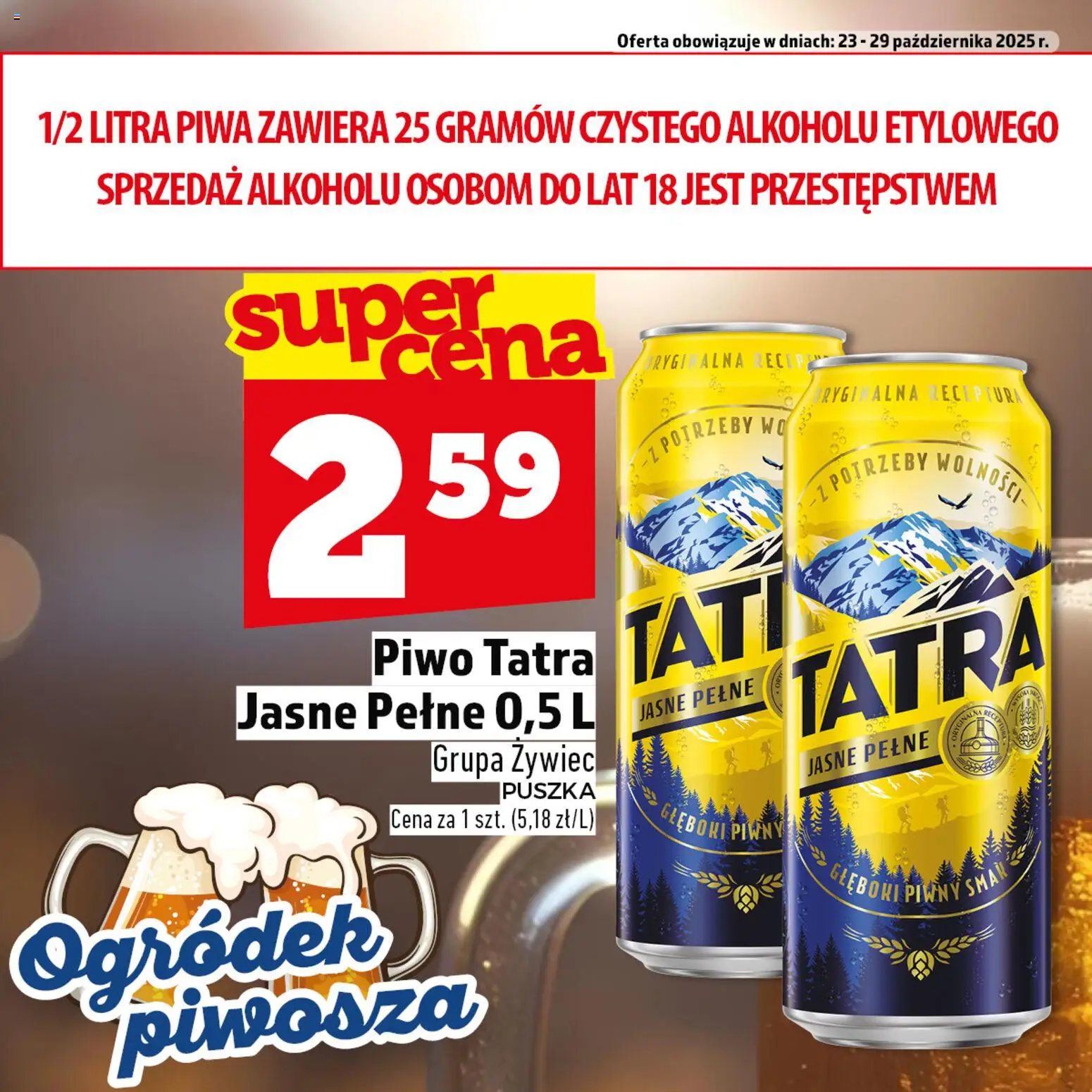 Topaz Gazetka - Ogródek Piwosza od 23.10.2025 | Strona: 1 | Produkty: Piwo