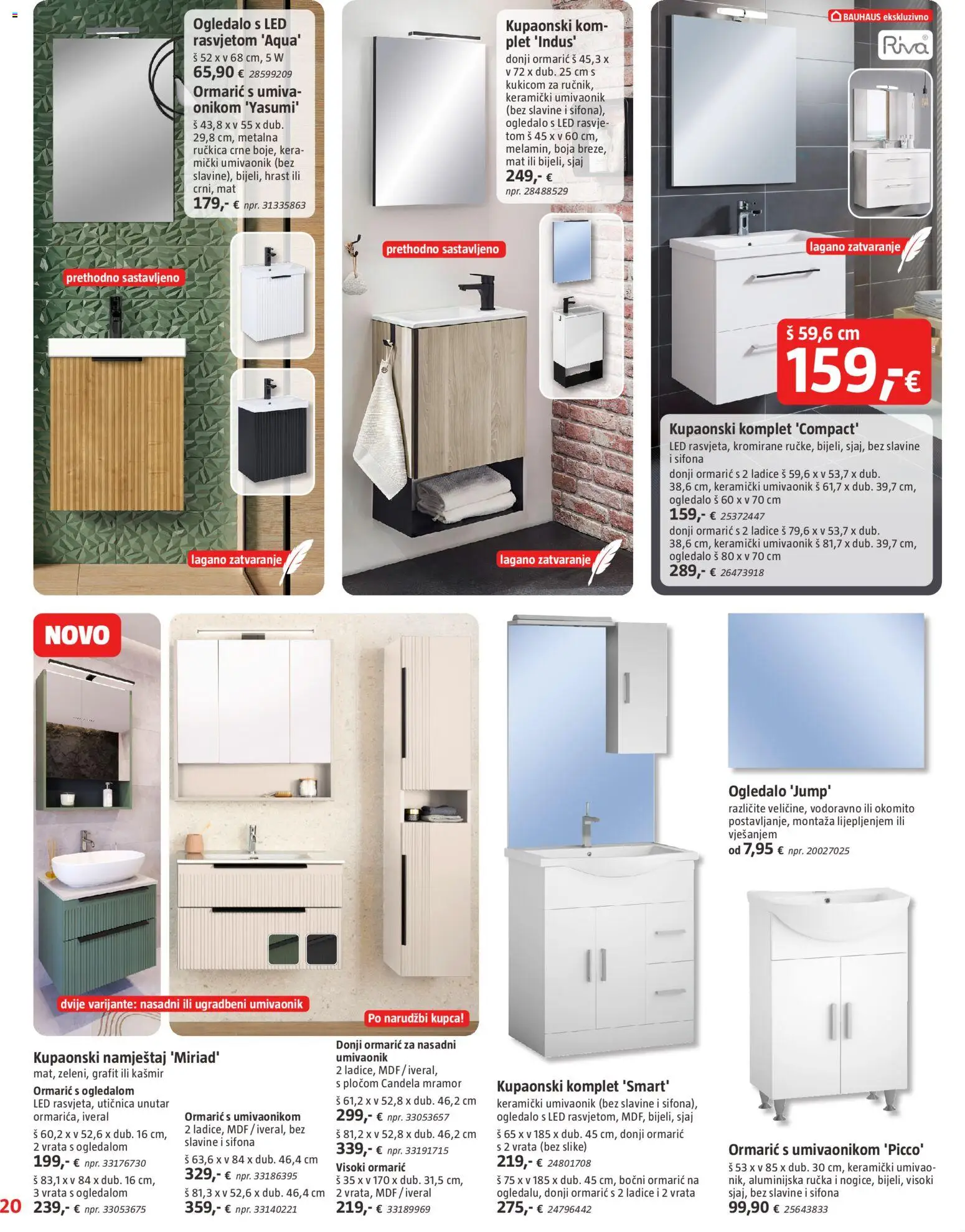 Bauhaus katalog | vrijedi od 01.12.2025 | Stranica: 20 | Proizvodi: Umivaonik, Ogledalo, Vrata, Ladice