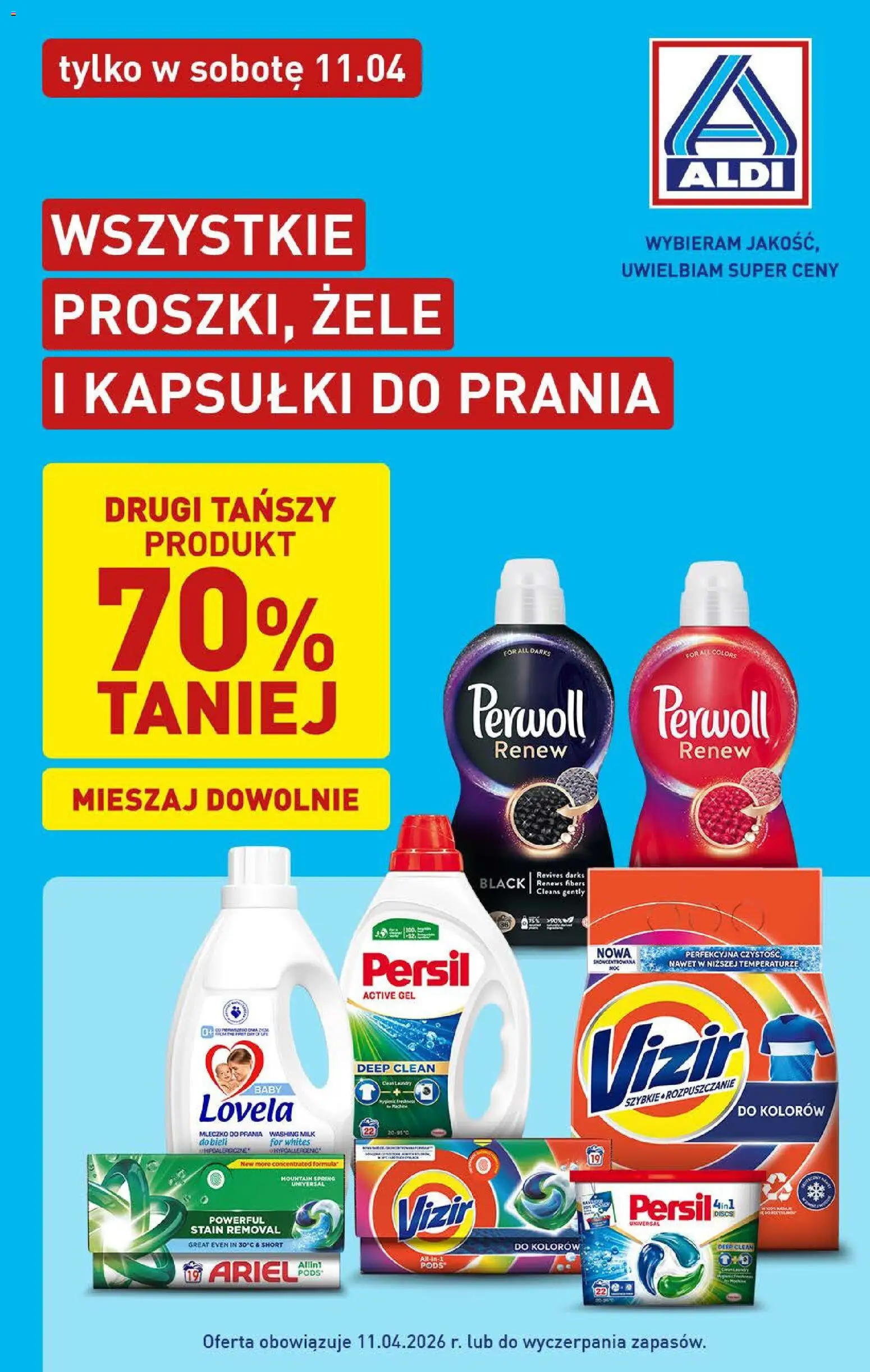 Aldi gazetka od 07.04.2026 | Strona: 46 | Produkty: Persil, Ariel, Kapsułki do prania, Lovela