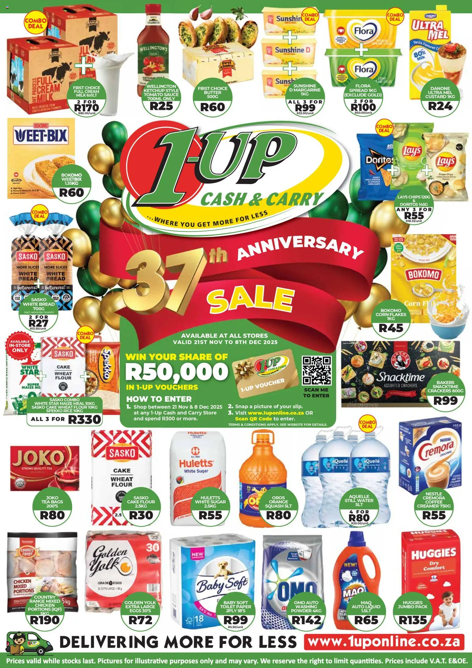 New 1UP Cash & Carry catalogue – valid from 21.11.2025 | Page: 1 | Products: Corn, Bread, Cream, Paper