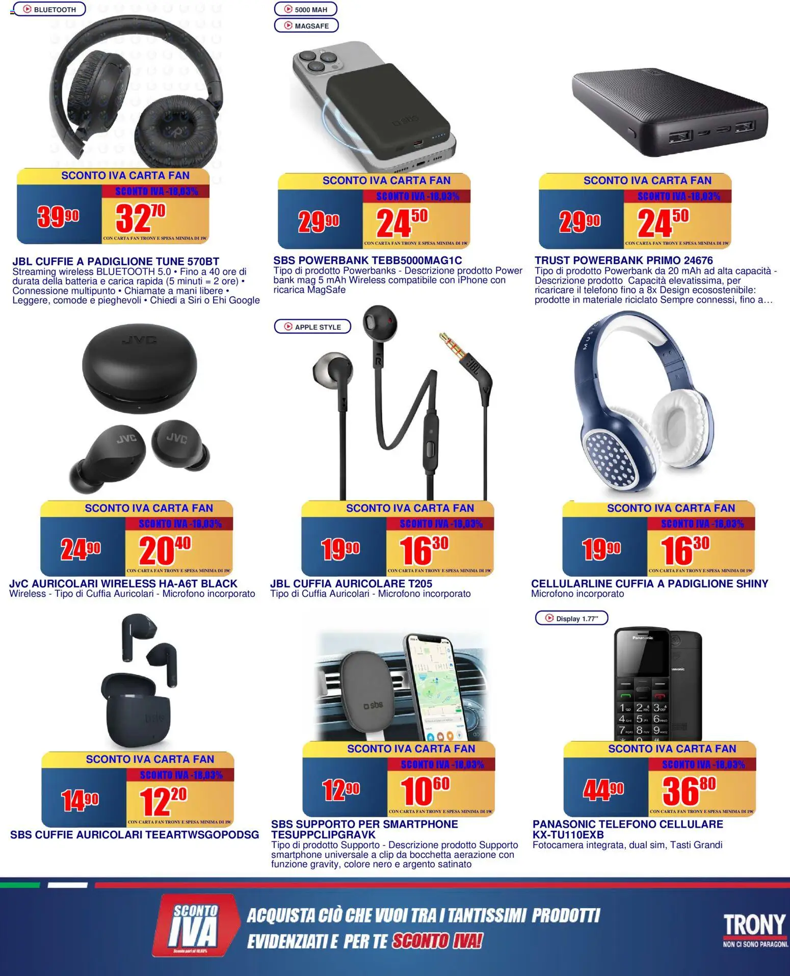 Volantino Trony del 02.04.2026 | Pagina: 18 | Prodotti: Cellulare, Tè, Telefono, Fan