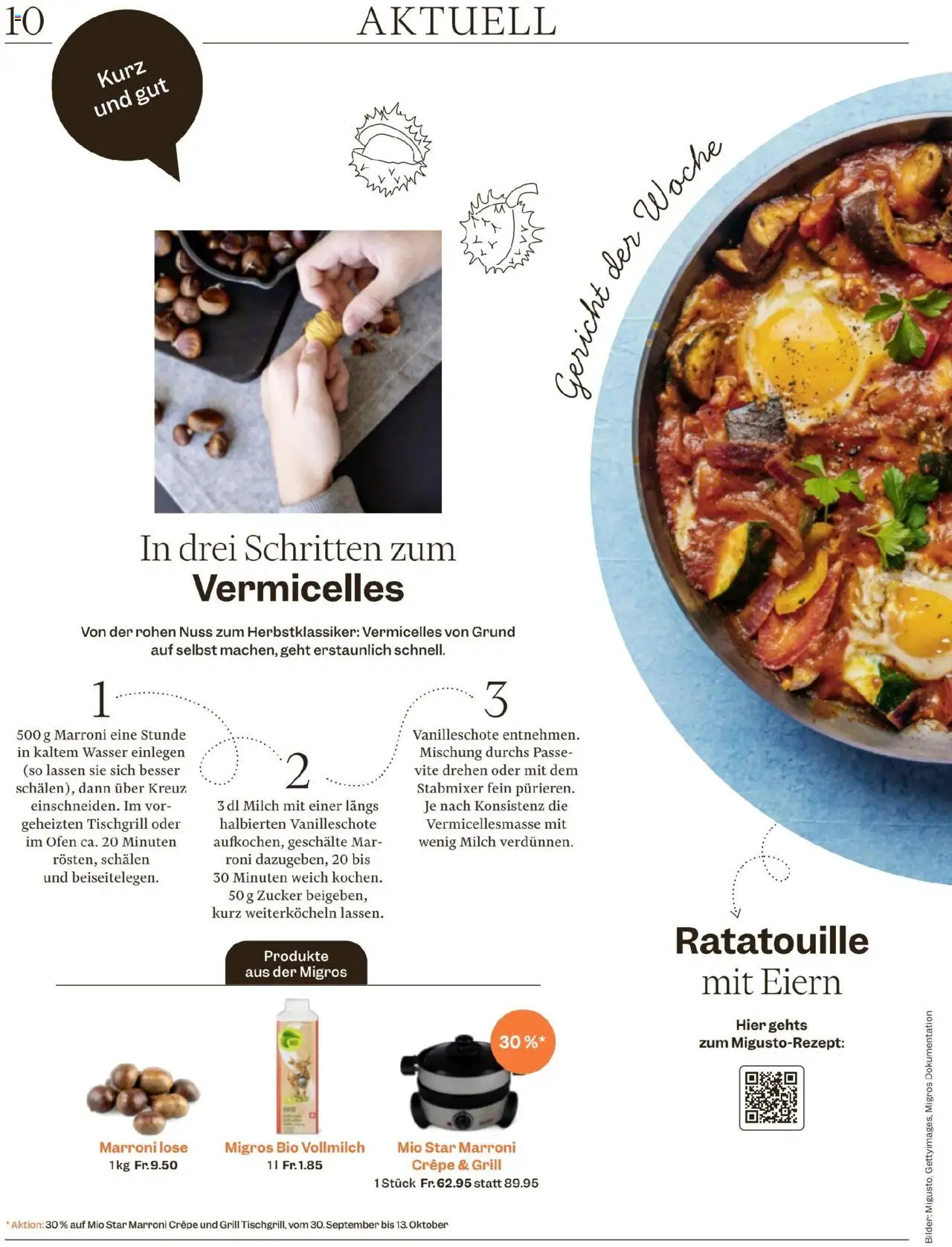 Migros Magazin – gültig ab 29.09.2025 | Seite: 10 | Produkte: Wasser, Zucker, Stabmixer, Bilder