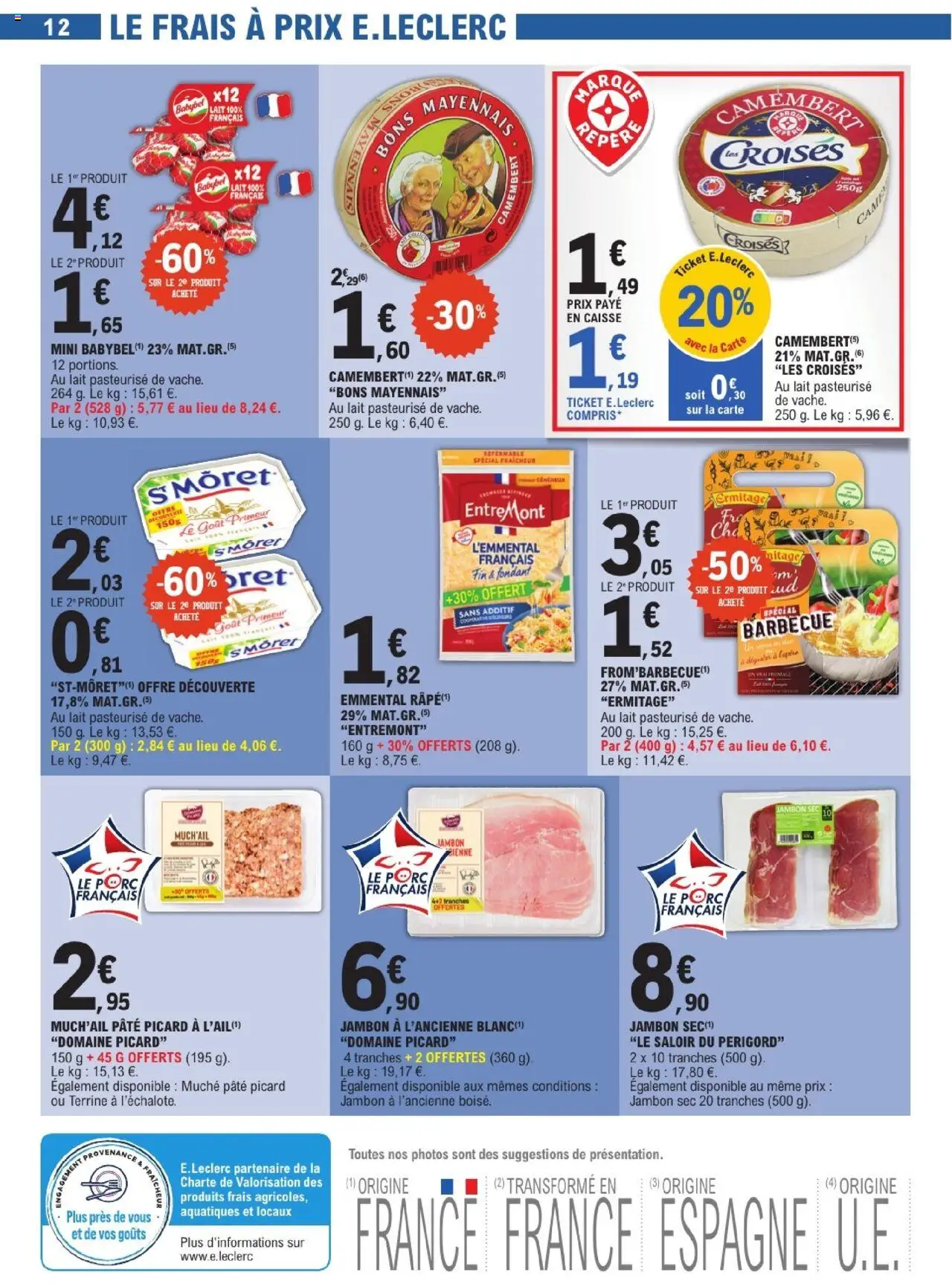  | Page: 12 | Produits: Barbecue, Lait, Porc, Camembert