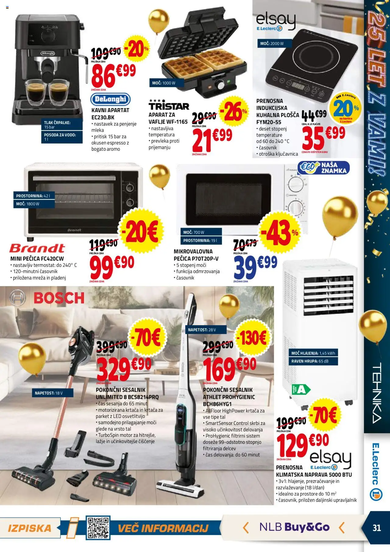 E.leclerc katalog │ velja od 18.06.2025 | Stran: 31 | Izdelki: Pecica, Prevleka, Sesalnik, Časovnik