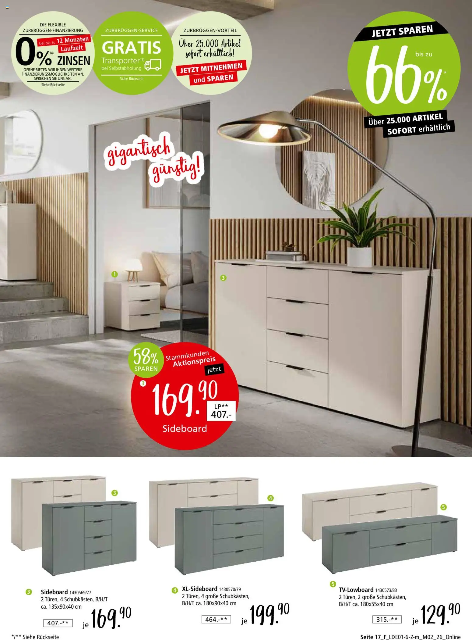 Zurbrüggen Z2 unschlagbar günstig – gültig ab 27.01.2026 | Seite: 33 | Produkte: Sideboard