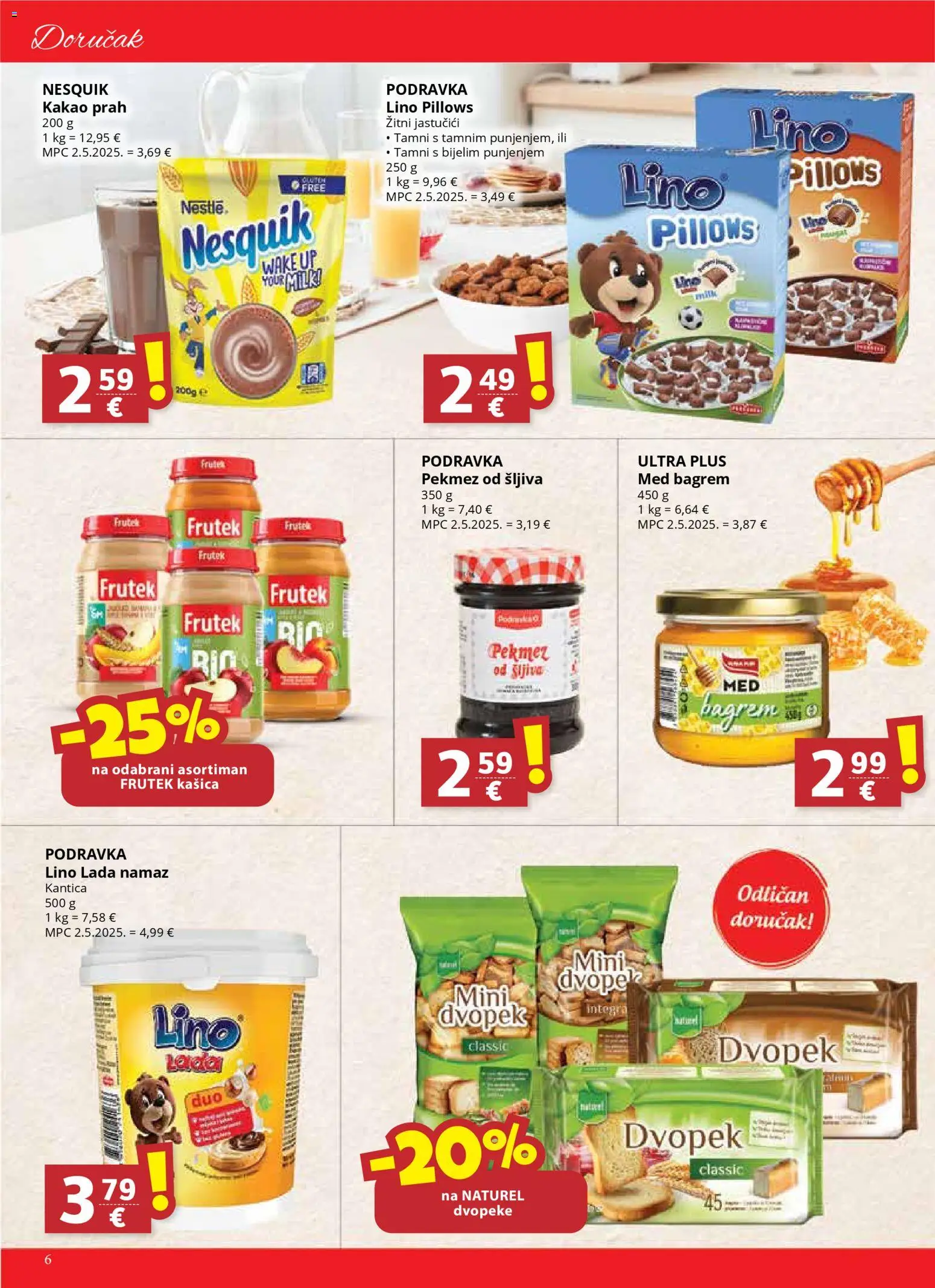 Ribola katalog | vrijedi od 05.11.2025 | Stranica: 6 | Proizvodi: Med, Lino Lada, Dvopek, Nesquik
