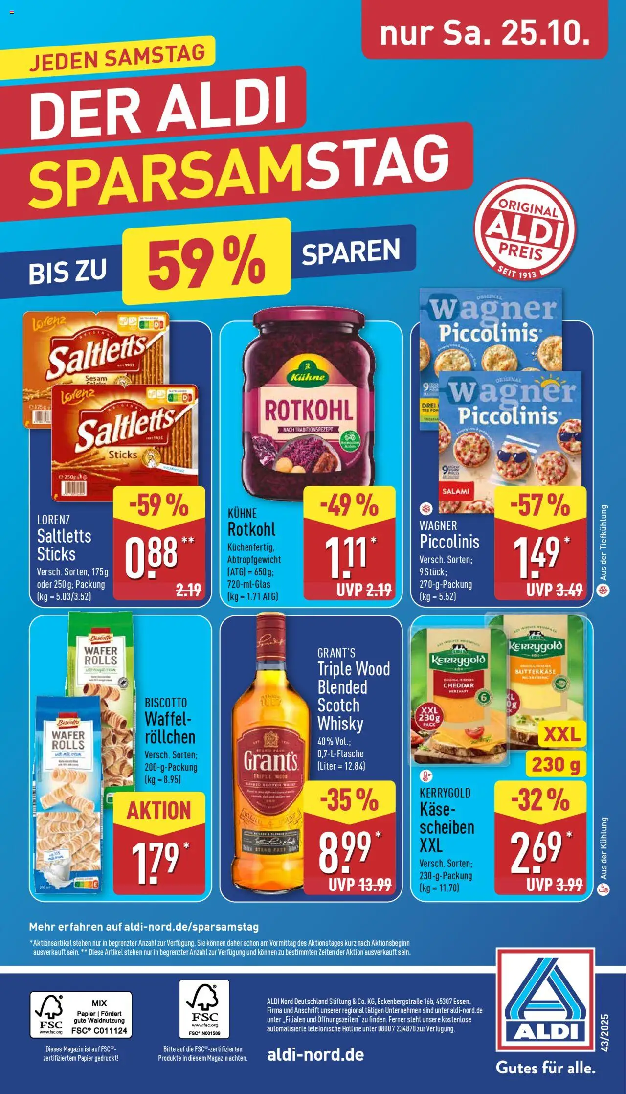 Aldi Prospekt 	 – gültig ab 20.10.2025 | Seite: 36 | Produkte: Whisky, Käse, Rotkohl, Salami