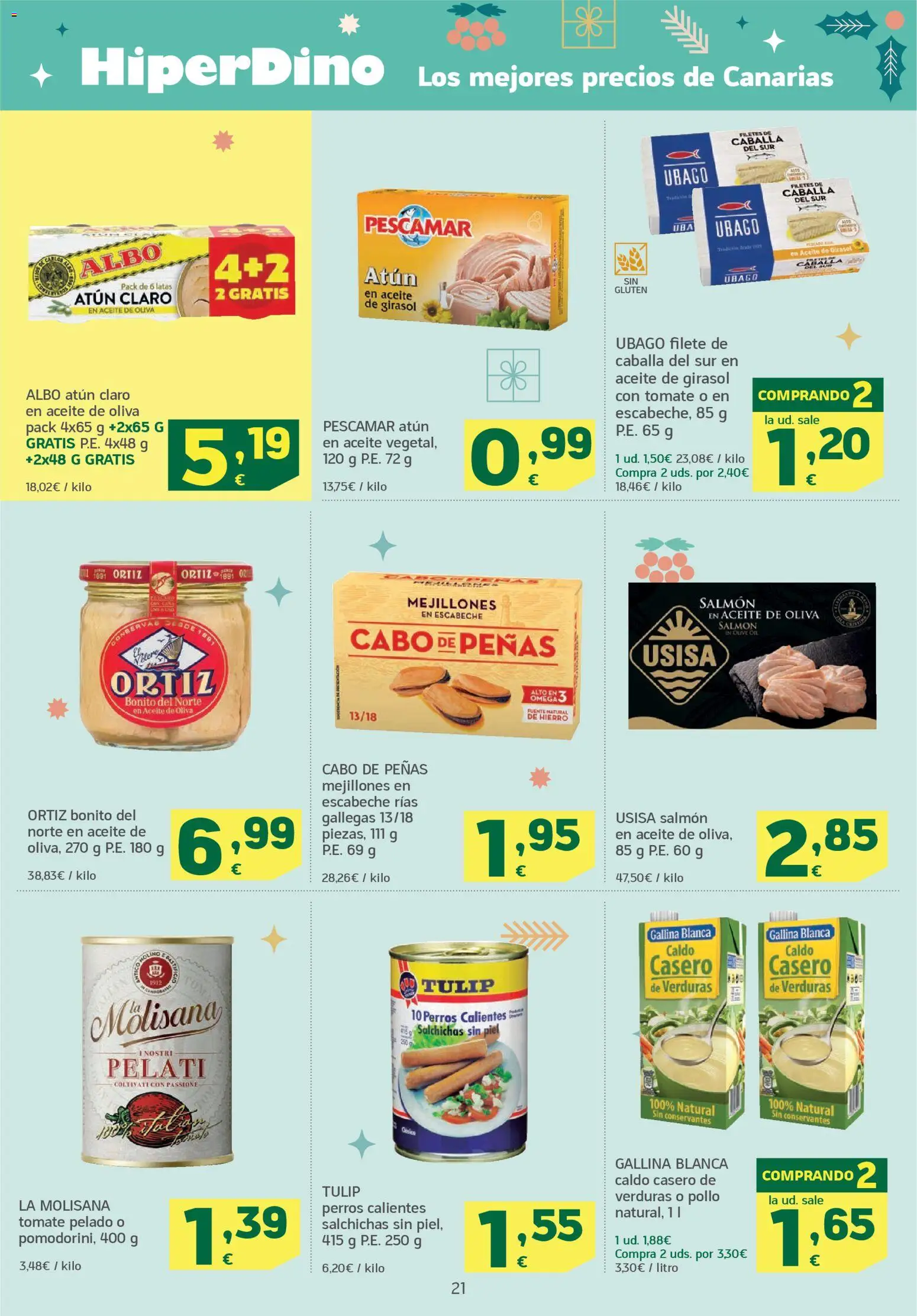 HiperDino folleto │ válido desde el 26.12.2025 | Página: 21 | Productos: Aceite, Filete, Σταθμός εργασίας, Atún claro