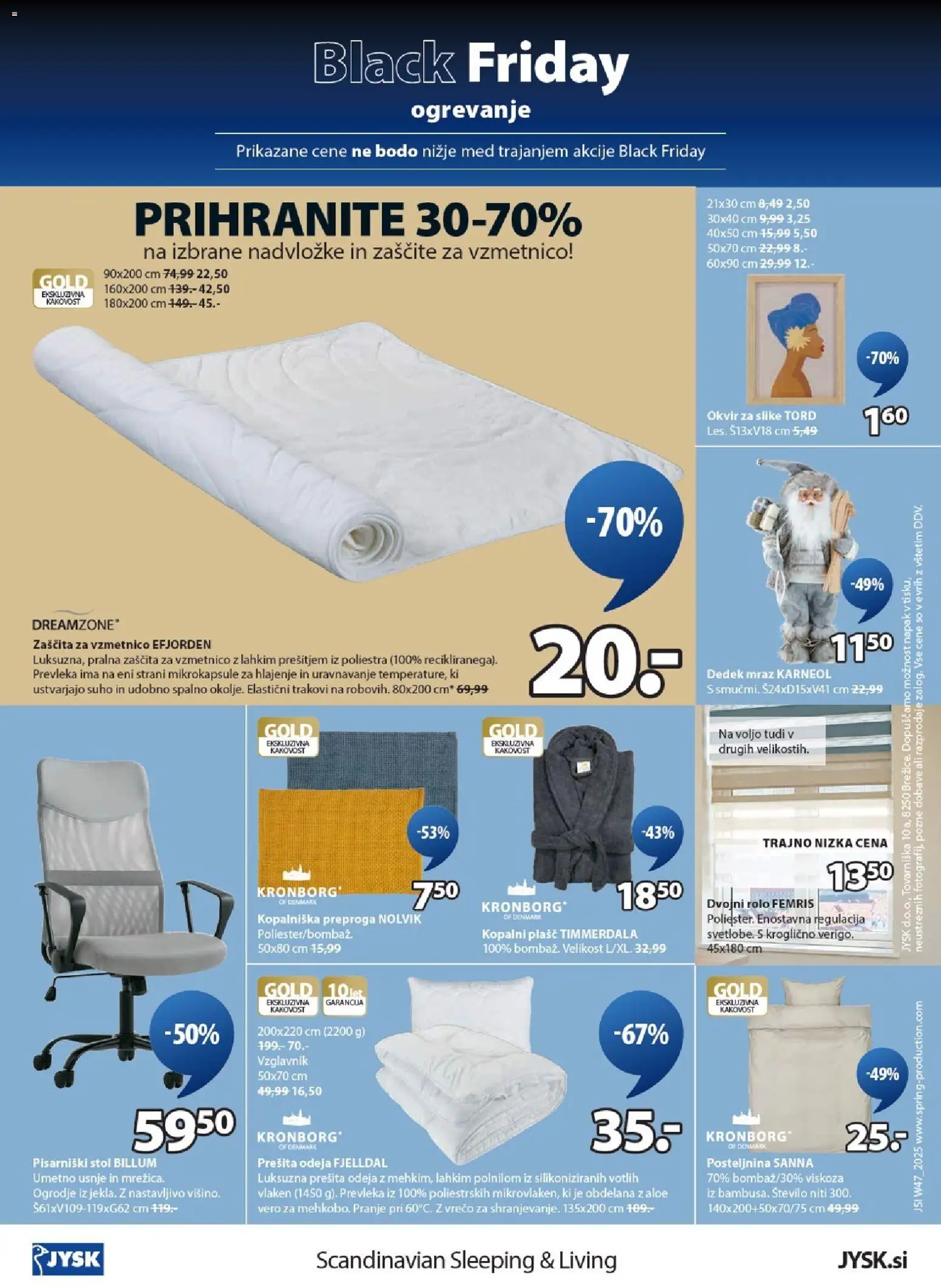 Novi JYSK katalog ponudbe – veljaven od 19.11.2025 | Stran: 12 | Izdelki: Prešita odeja, Okvir za slike, Preproga, Plasc