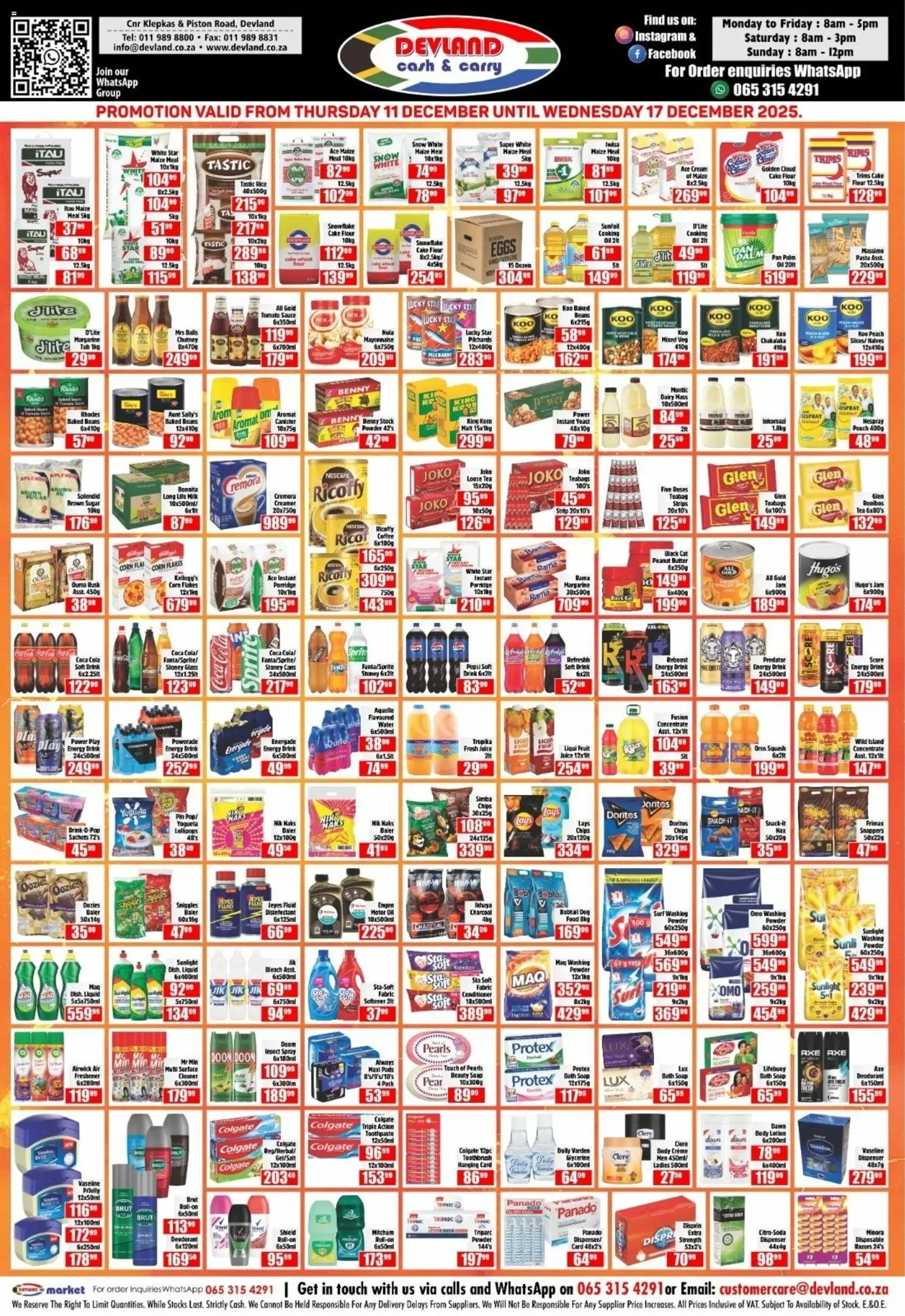 New Devland catalogue – valid from 11.12.2025 | Page: 3 | Products: Flour, Bath, Bleach, Peach