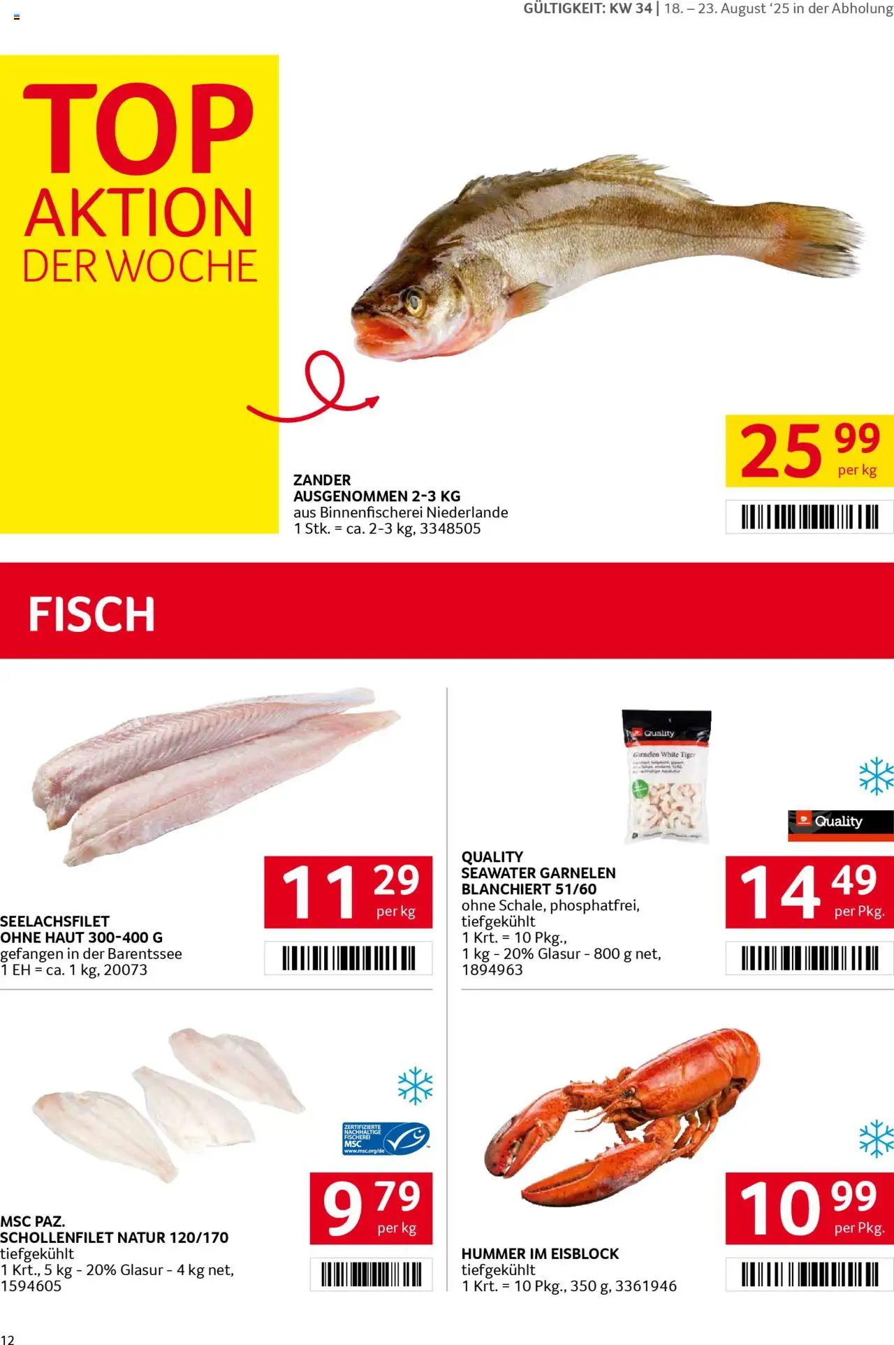 Transgourmet Flugblatt gültig ab 17.08.2025 | Seite: 12 | Produkte: Fisch