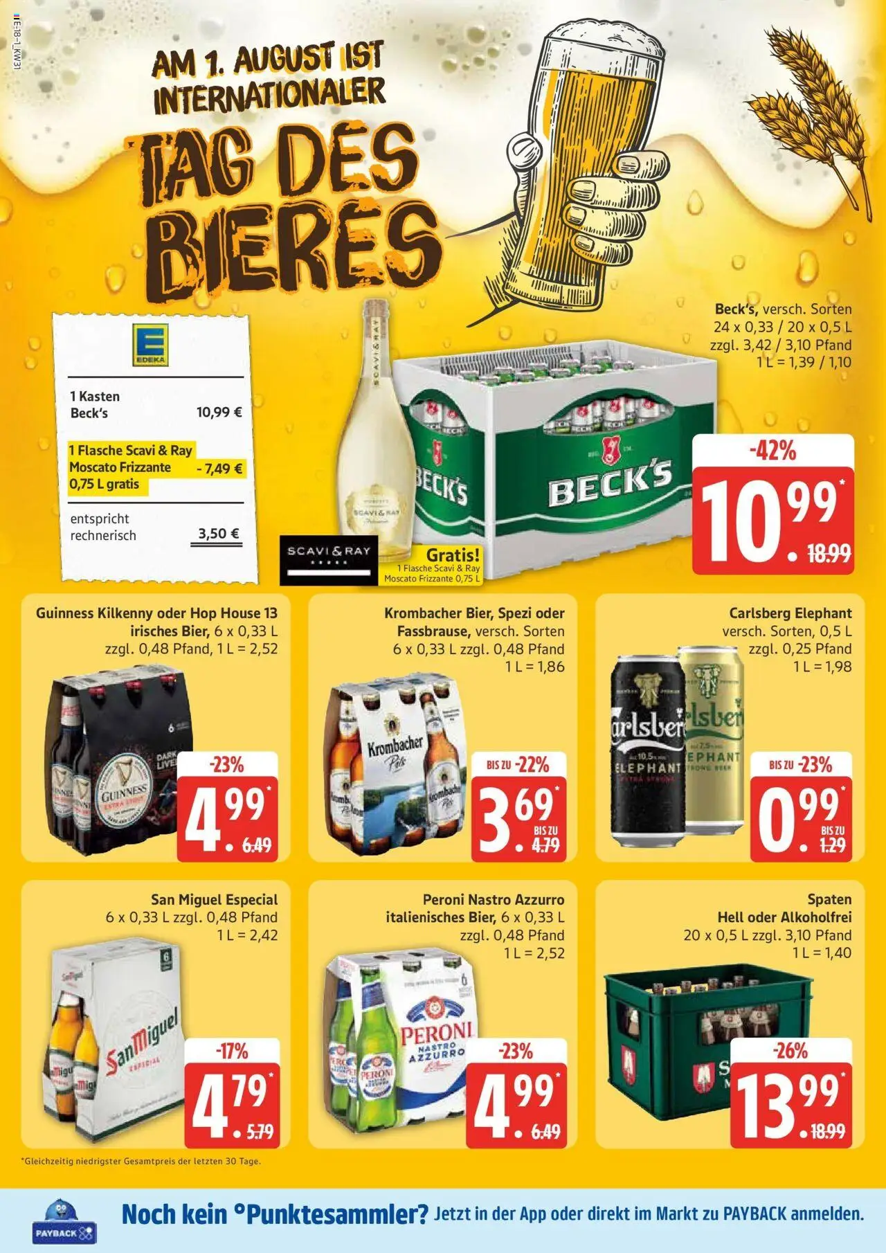 Edeka prospekt Großenwiehe	 - gültig ab dem 27.07.2025 | Seite: 22 | Produkte: Carlsberg, Bier, Krombacher