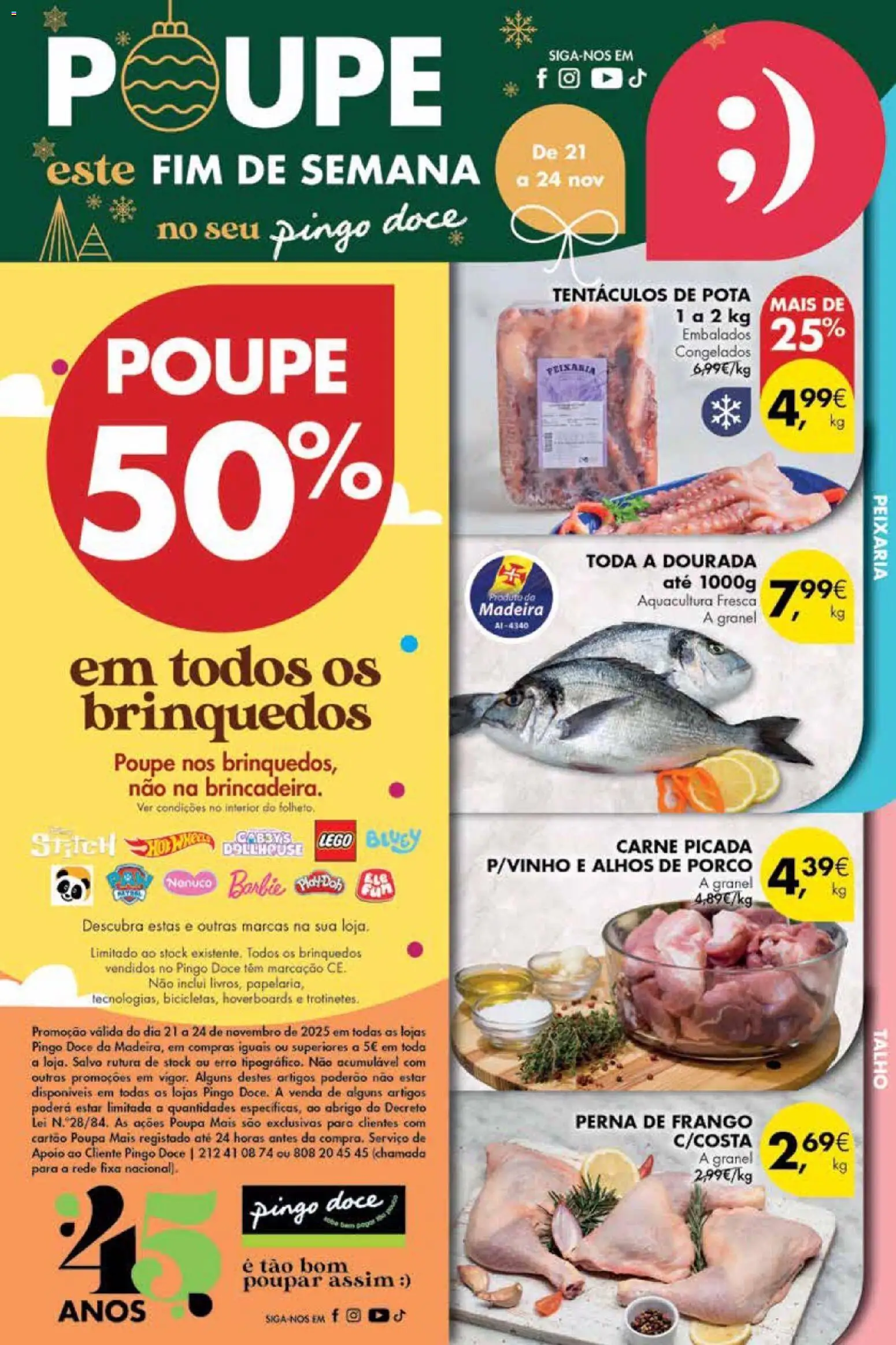 Pingo Doce Poupe este Fim de Semana Madeira │ válido de 21.11.2025 | Página: 1 | Produtos: Frango, Alhos, Carne picada, Carne