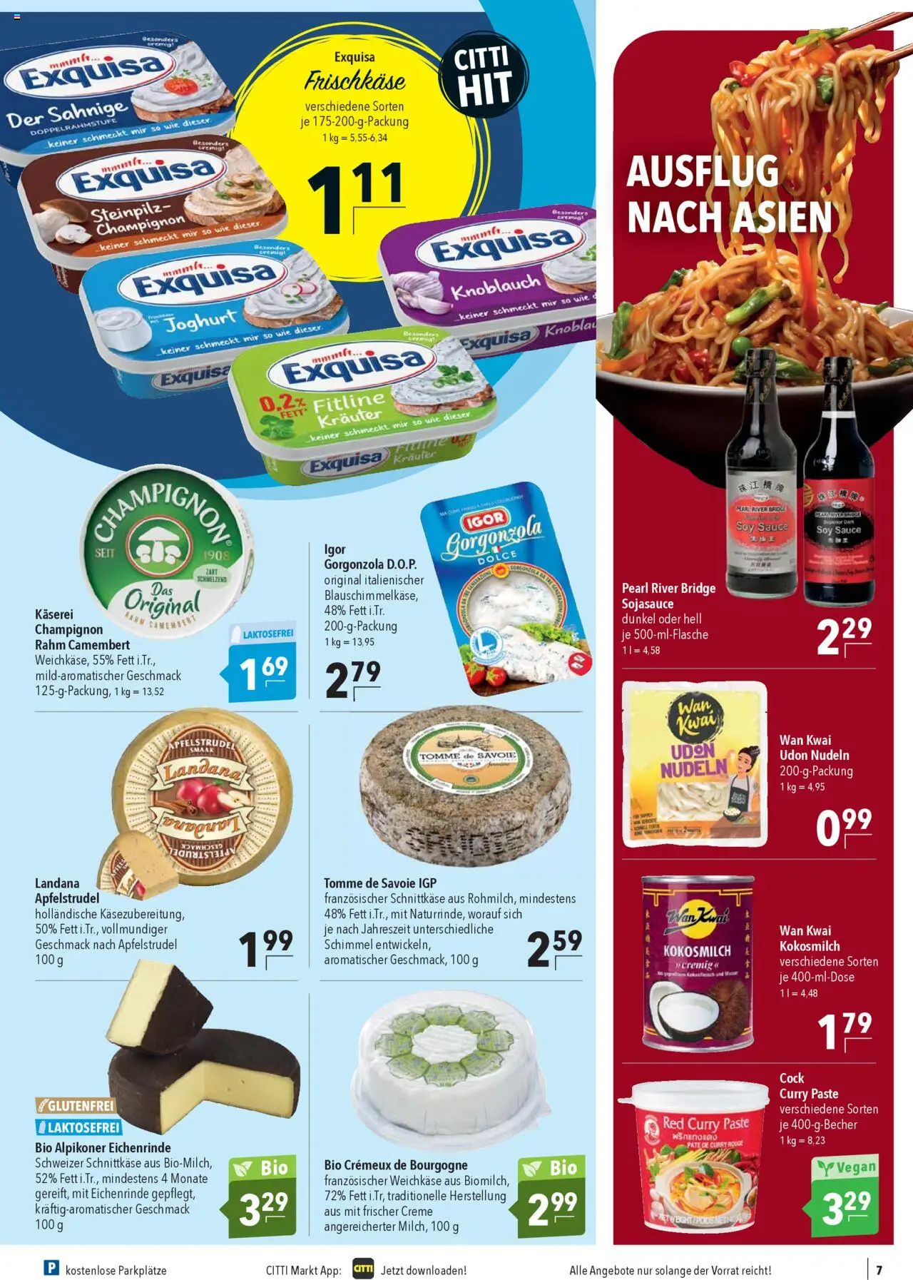 CITTI Markt Prospekt 	 – gültig ab 22.10.2025 | Seite: 7 | Produkte: Joghurt, Rouge, Nudeln, Frischkase