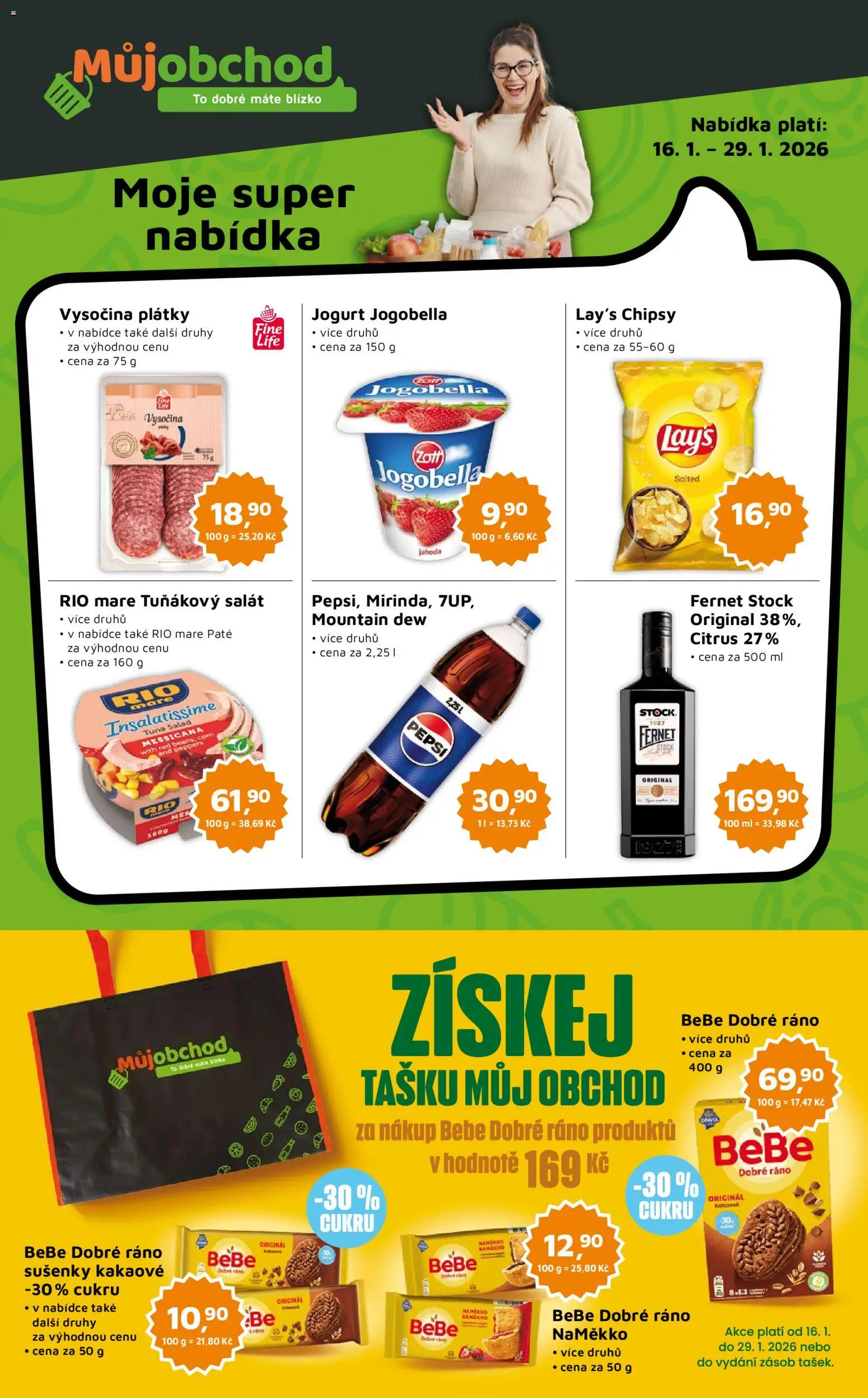 Můj obchod leták - Brand od 16.01.2026 | Strana: 1 | Produkty: Rio mare, Lay's, Bebe, Sušenky